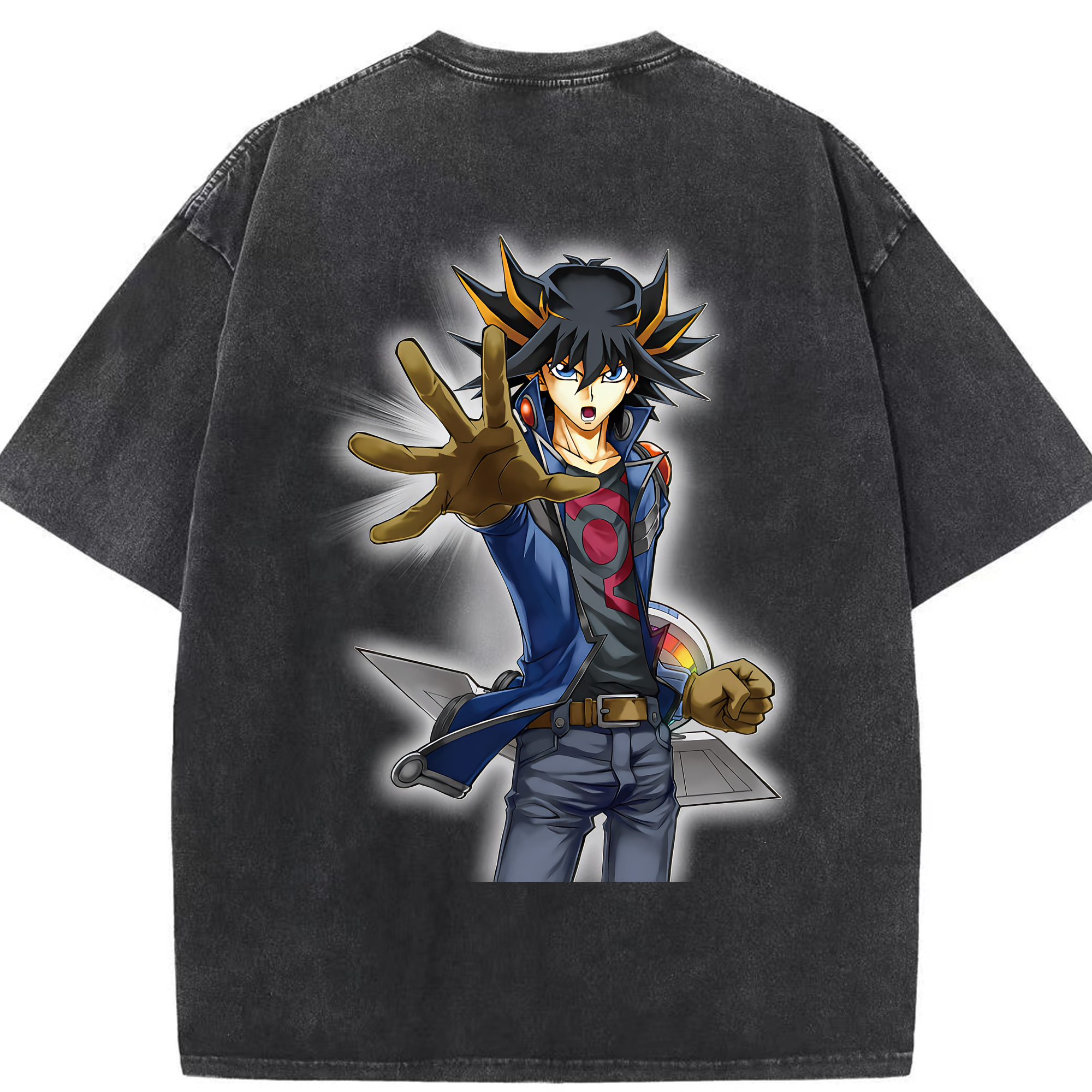 （画像用） 遊☆戯☆王 Yu-Gi-Oh! 綿100% ヴィンテージ風 半袖Tシャツ（背面プリント）