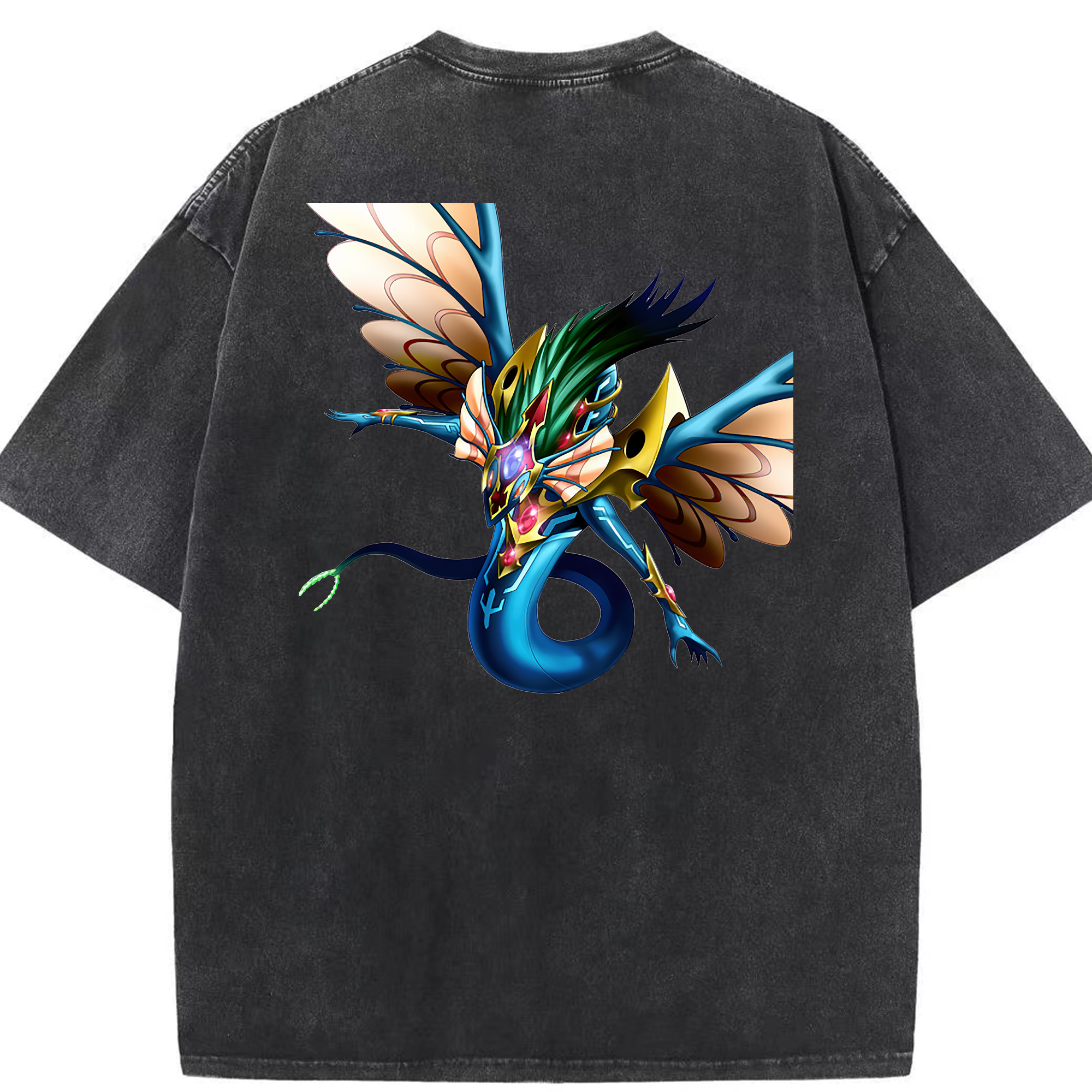 （画像用） 遊☆戯☆王 Yu-Gi-Oh! 綿100% ヴィンテージ風 半袖Tシャツ（背面プリント）