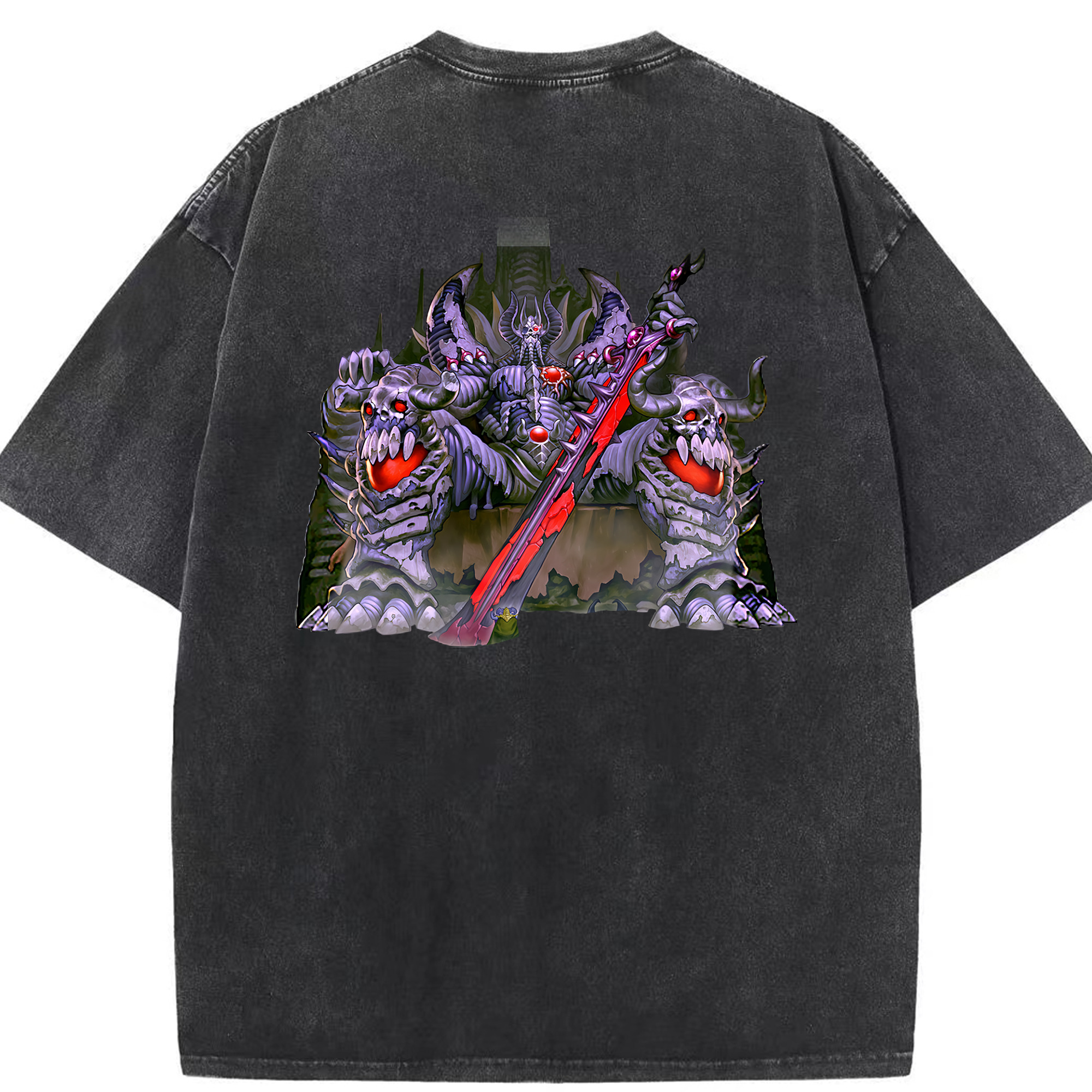 （画像用） 遊☆戯☆王 Yu-Gi-Oh! 綿100% ヴィンテージ風 半袖Tシャツ（背面プリント）