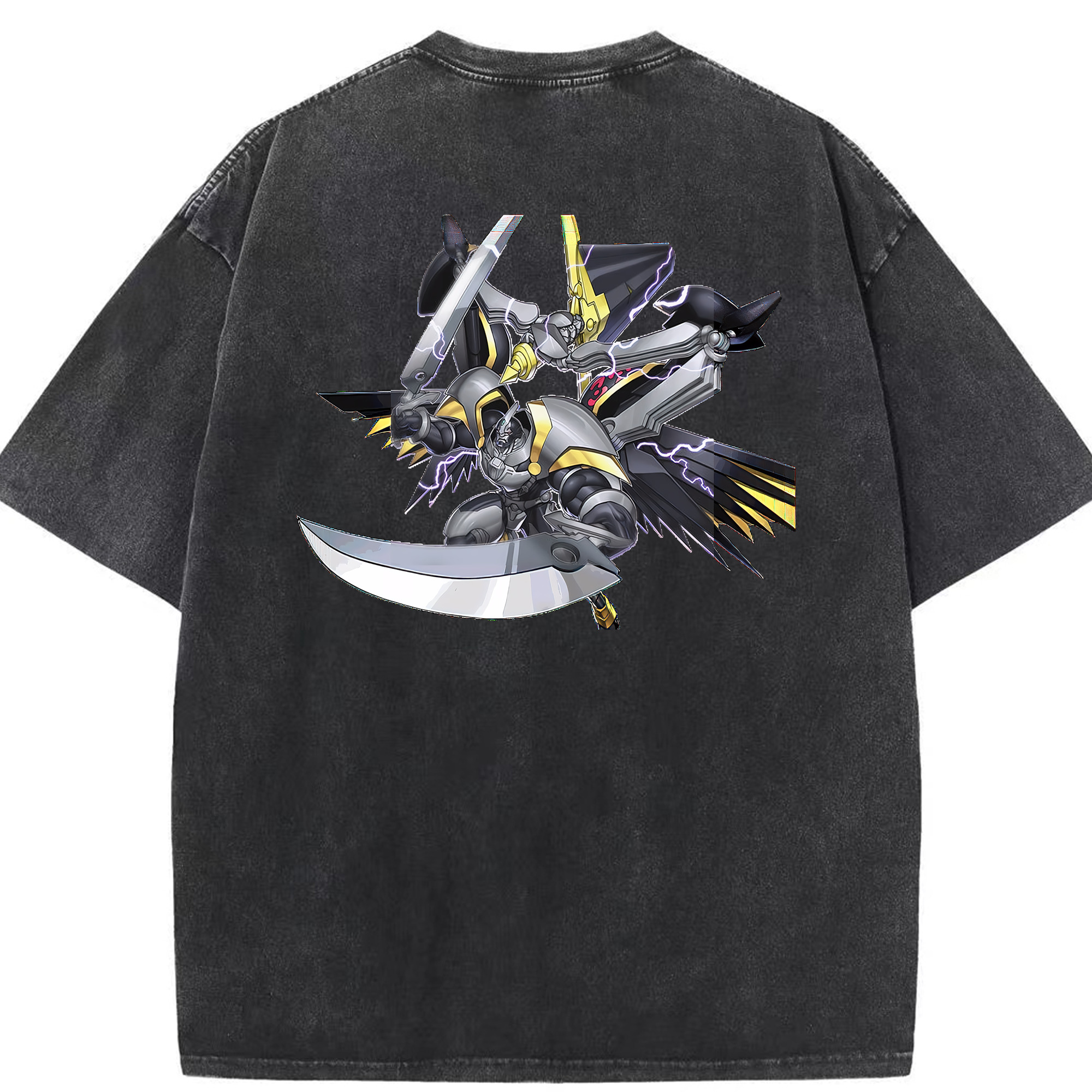 （画像用） 遊☆戯☆王 Yu-Gi-Oh! 綿100% ヴィンテージ風 半袖Tシャツ（背面プリント）