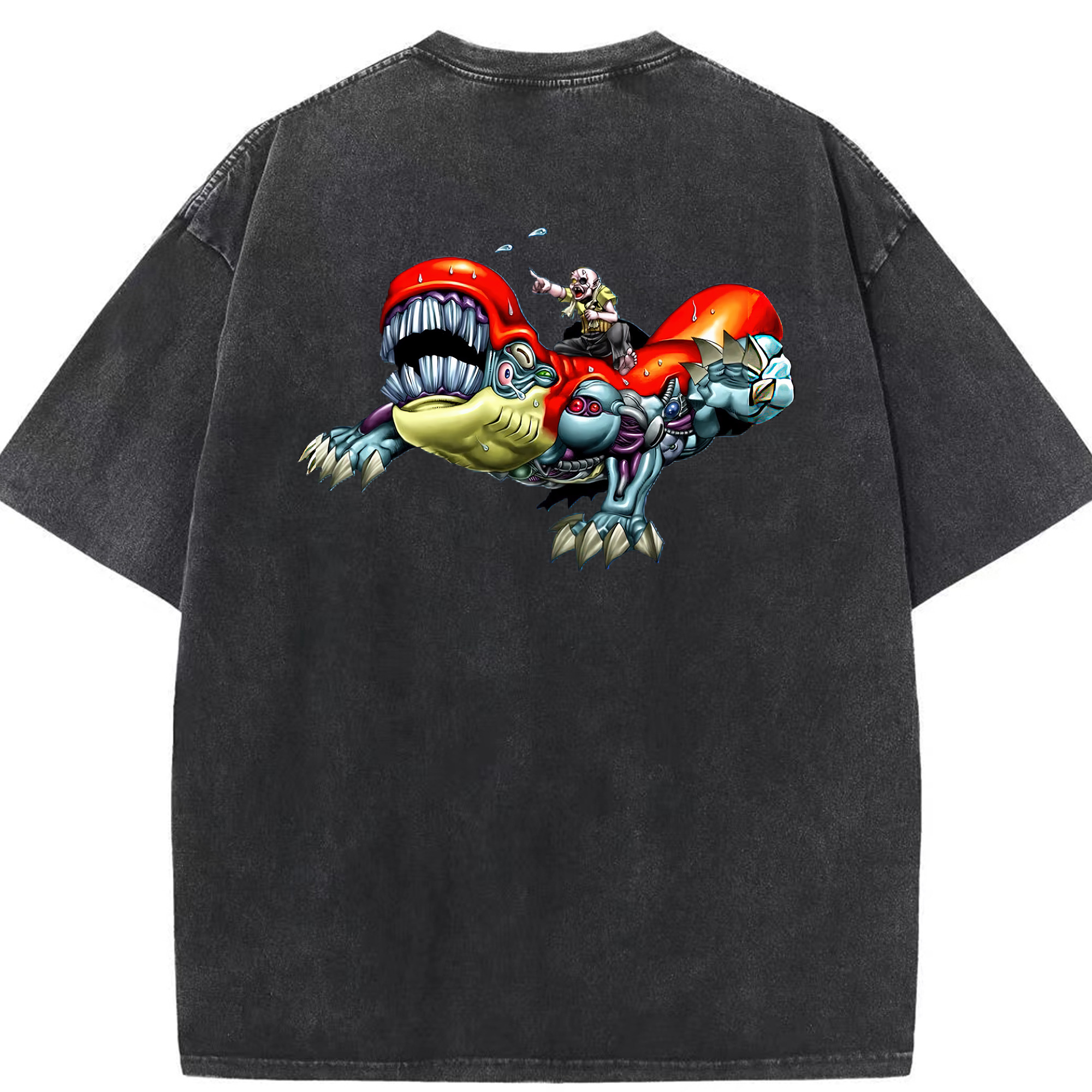 （画像用） 遊☆戯☆王 Yu-Gi-Oh! 綿100% ヴィンテージ風 半袖Tシャツ（背面プリント）