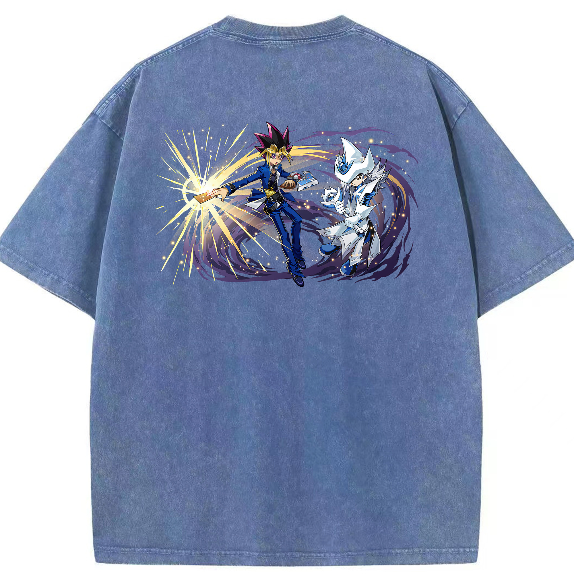 （画像用） 遊☆戯☆王 Yu-Gi-Oh! 綿100% ヴィンテージ風 半袖Tシャツ（背面プリント）