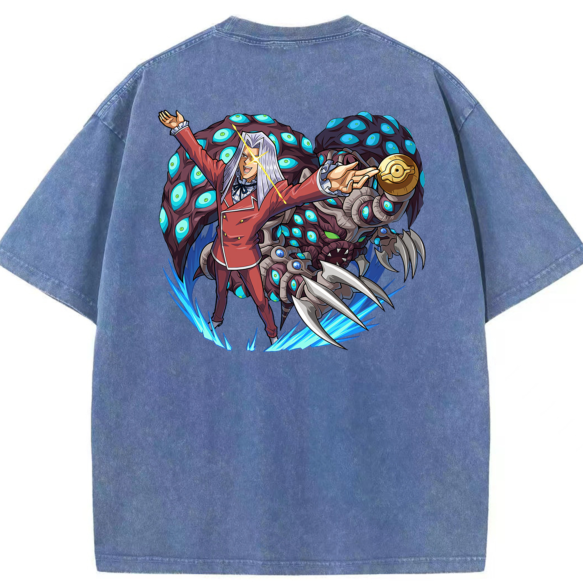 （画像用） 遊☆戯☆王 Yu-Gi-Oh! 綿100% ヴィンテージ風 半袖Tシャツ（背面プリント）