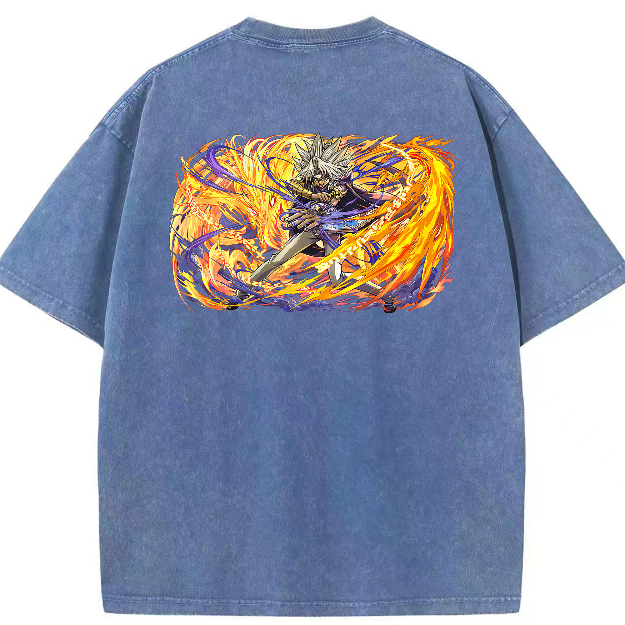 （画像用） 遊☆戯☆王 Yu-Gi-Oh! 綿100% ヴィンテージ風 半袖Tシャツ（背面プリント）