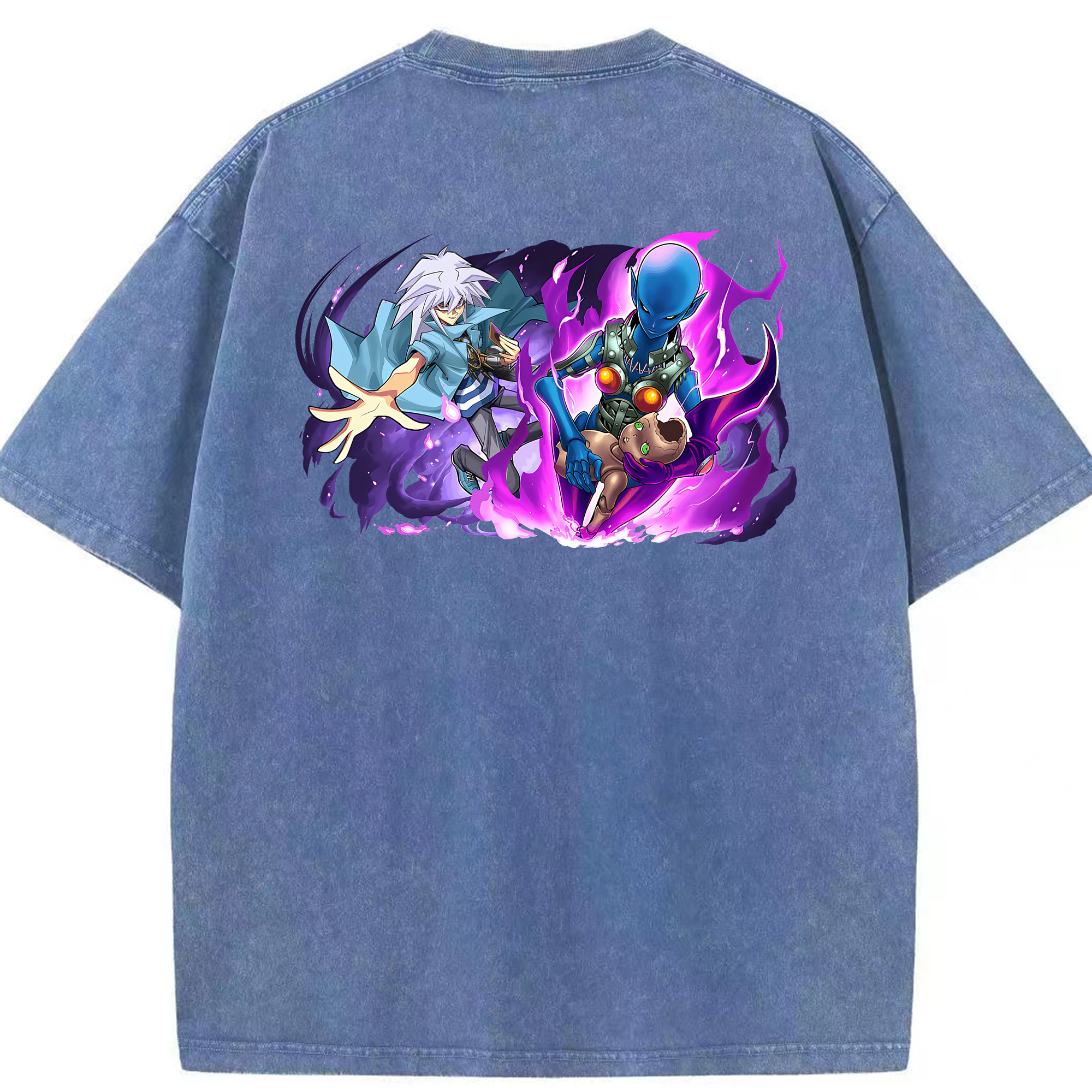 （画像用） 遊☆戯☆王 Yu-Gi-Oh! 綿100% ヴィンテージ風 半袖Tシャツ（背面プリント）