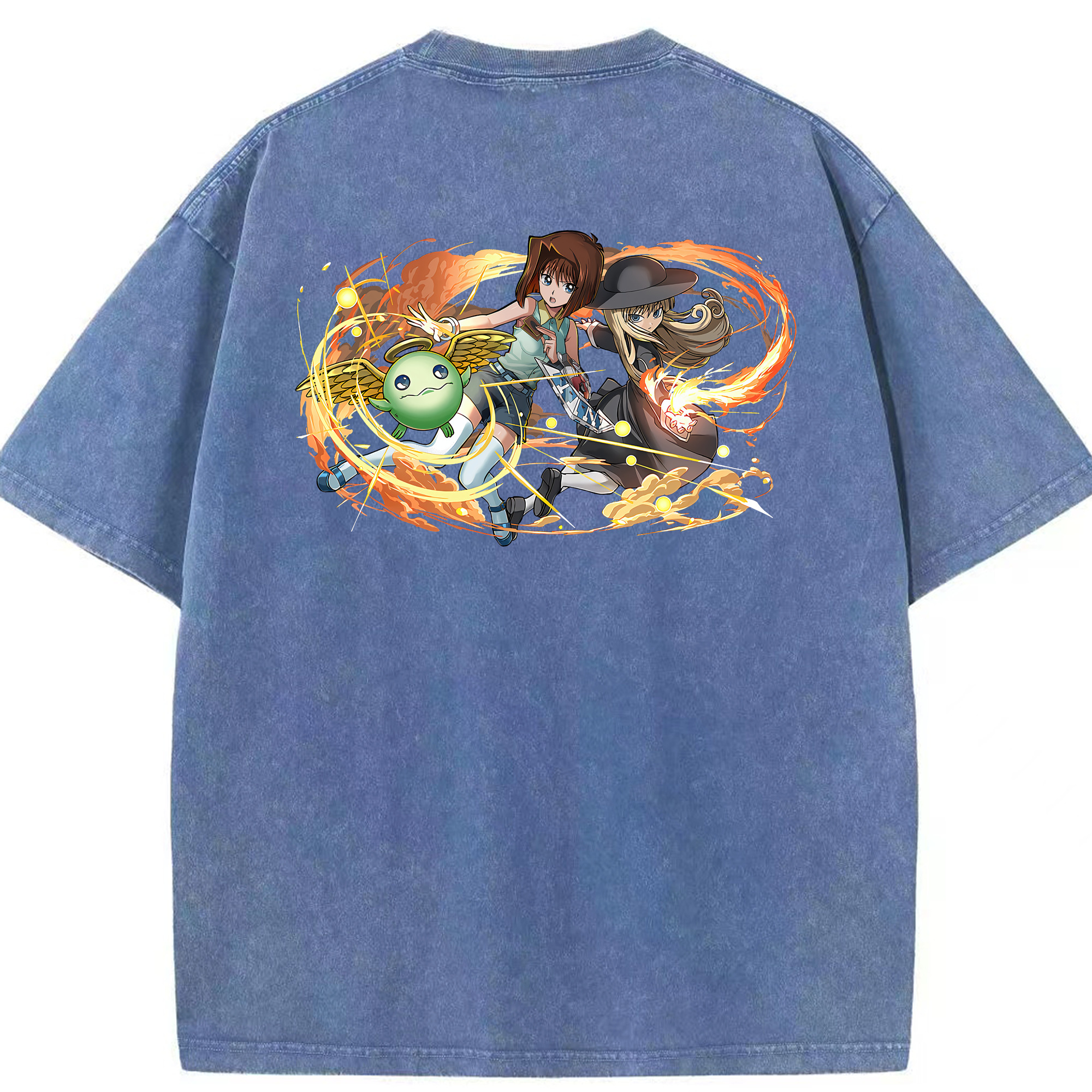 （画像用） 遊☆戯☆王 Yu-Gi-Oh! 綿100% ヴィンテージ風 半袖Tシャツ（背面プリント）