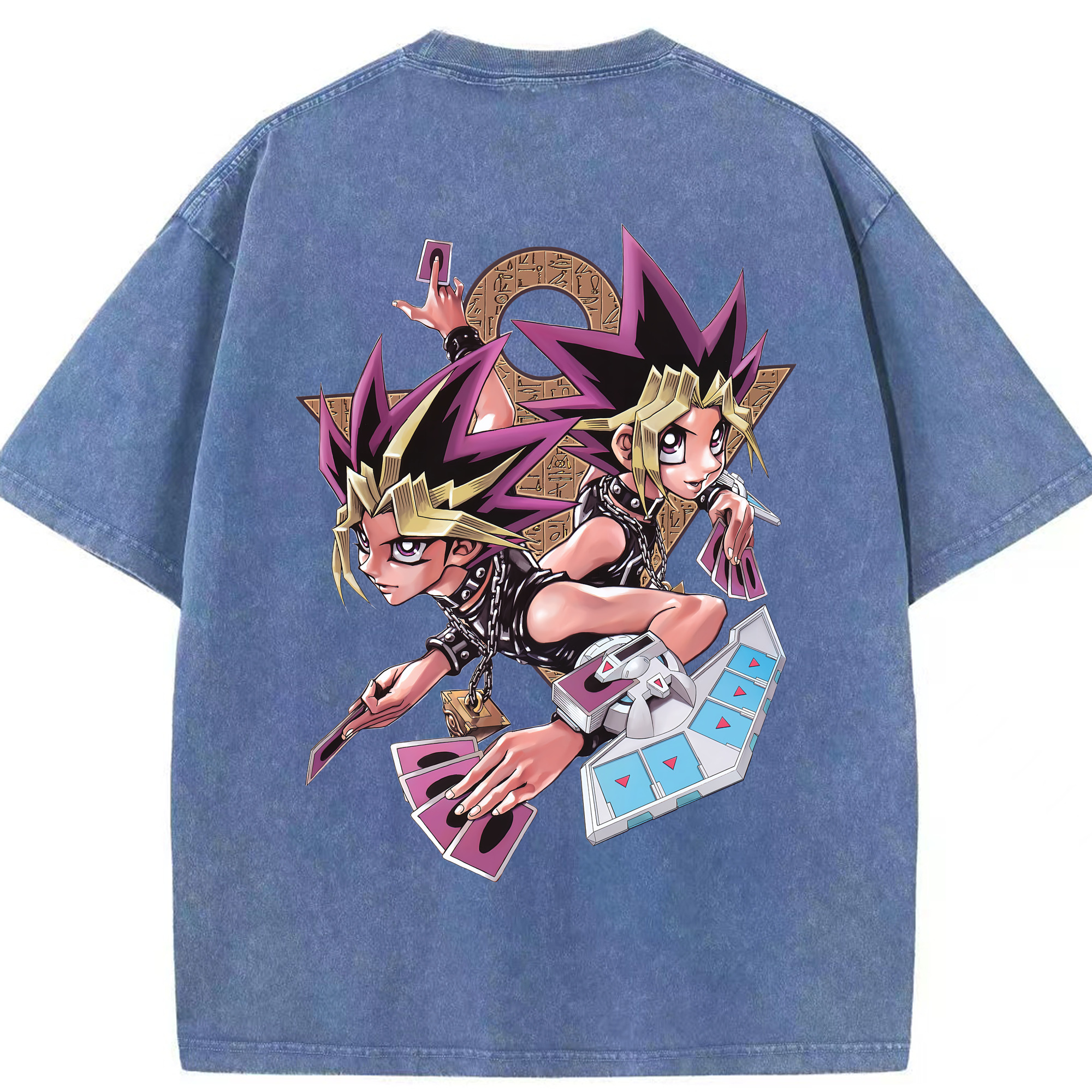 （画像用） 遊☆戯☆王 Yu-Gi-Oh! 綿100% ヴィンテージ風 半袖Tシャツ（背面プリント）