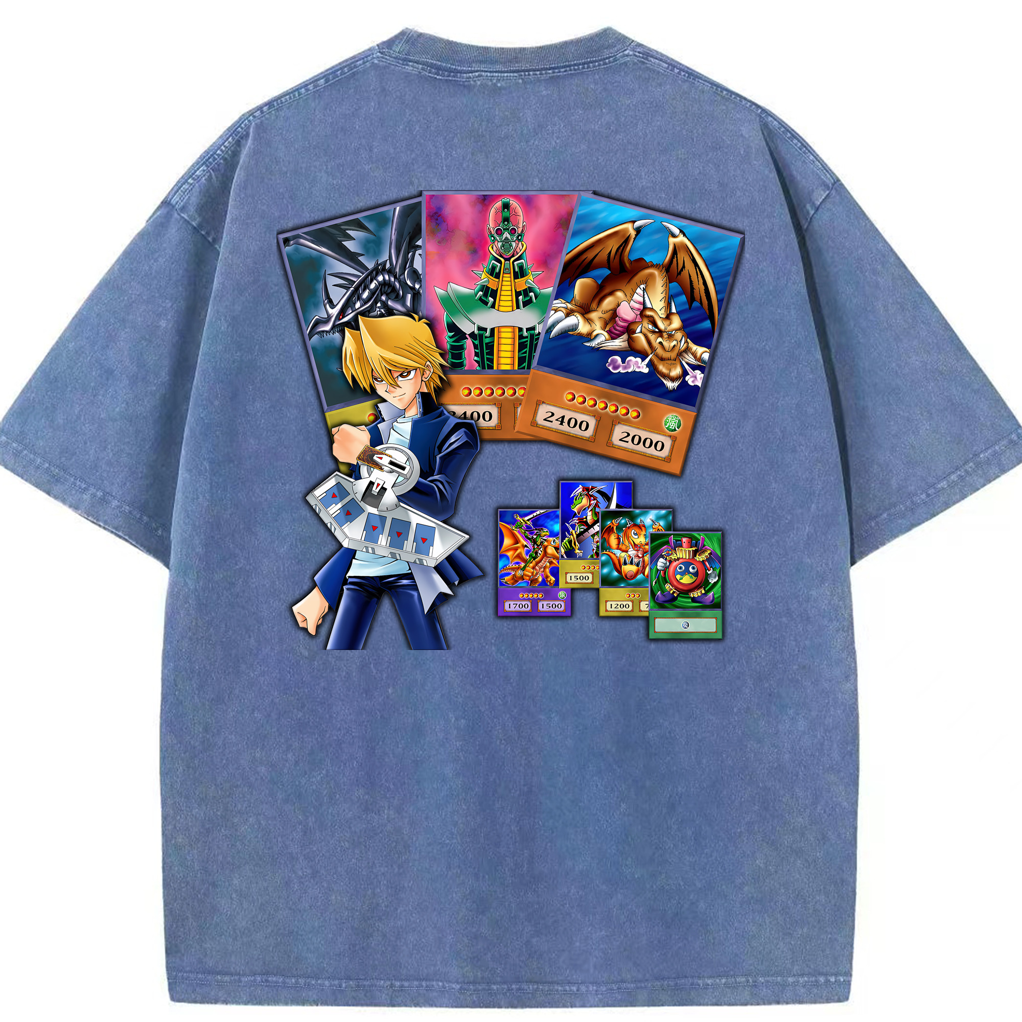 （画像用） 遊☆戯☆王 Yu-Gi-Oh! 綿100% ヴィンテージ風 半袖Tシャツ（背面プリント）