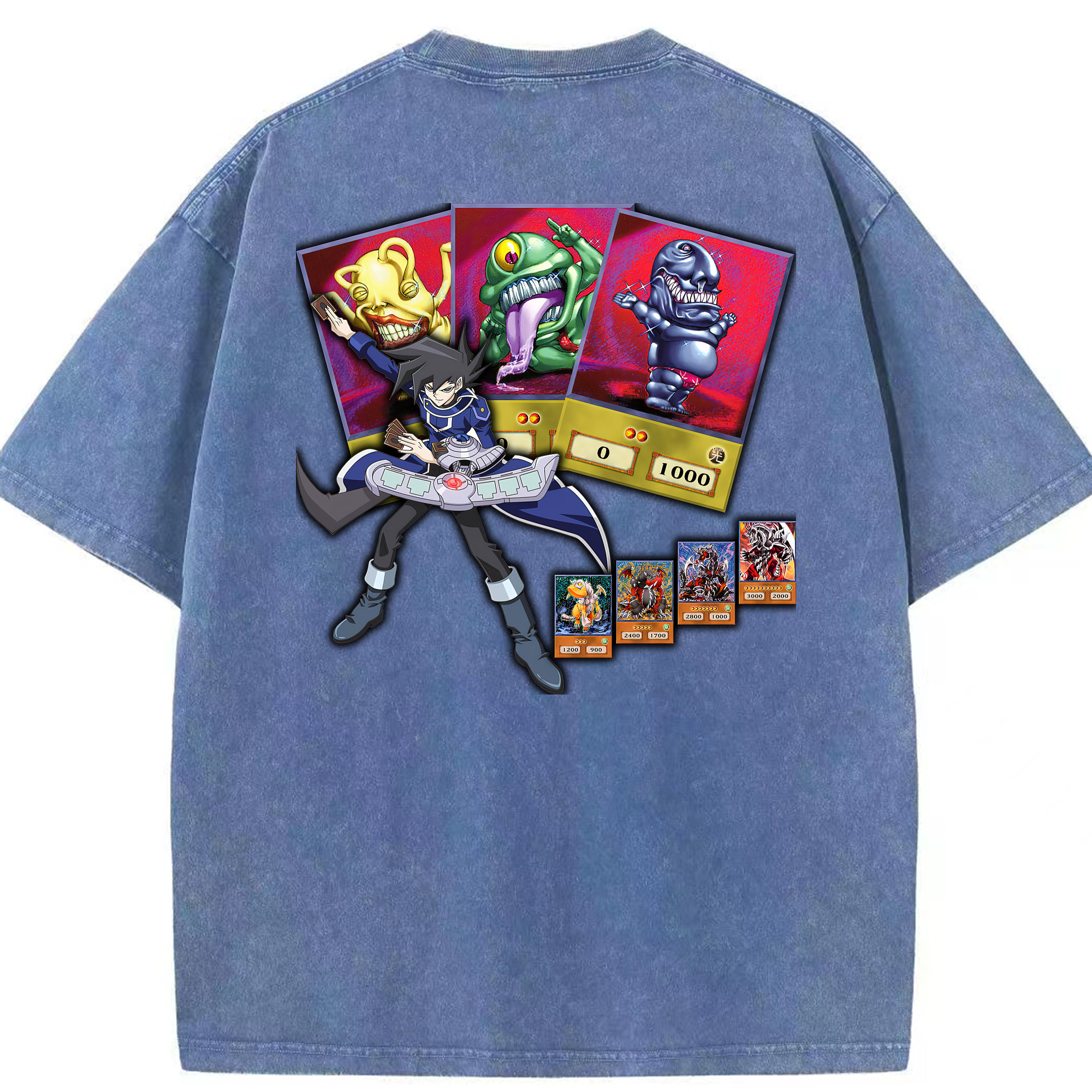（画像用） 遊☆戯☆王 Yu-Gi-Oh! 綿100% ヴィンテージ風 半袖Tシャツ（背面プリント）