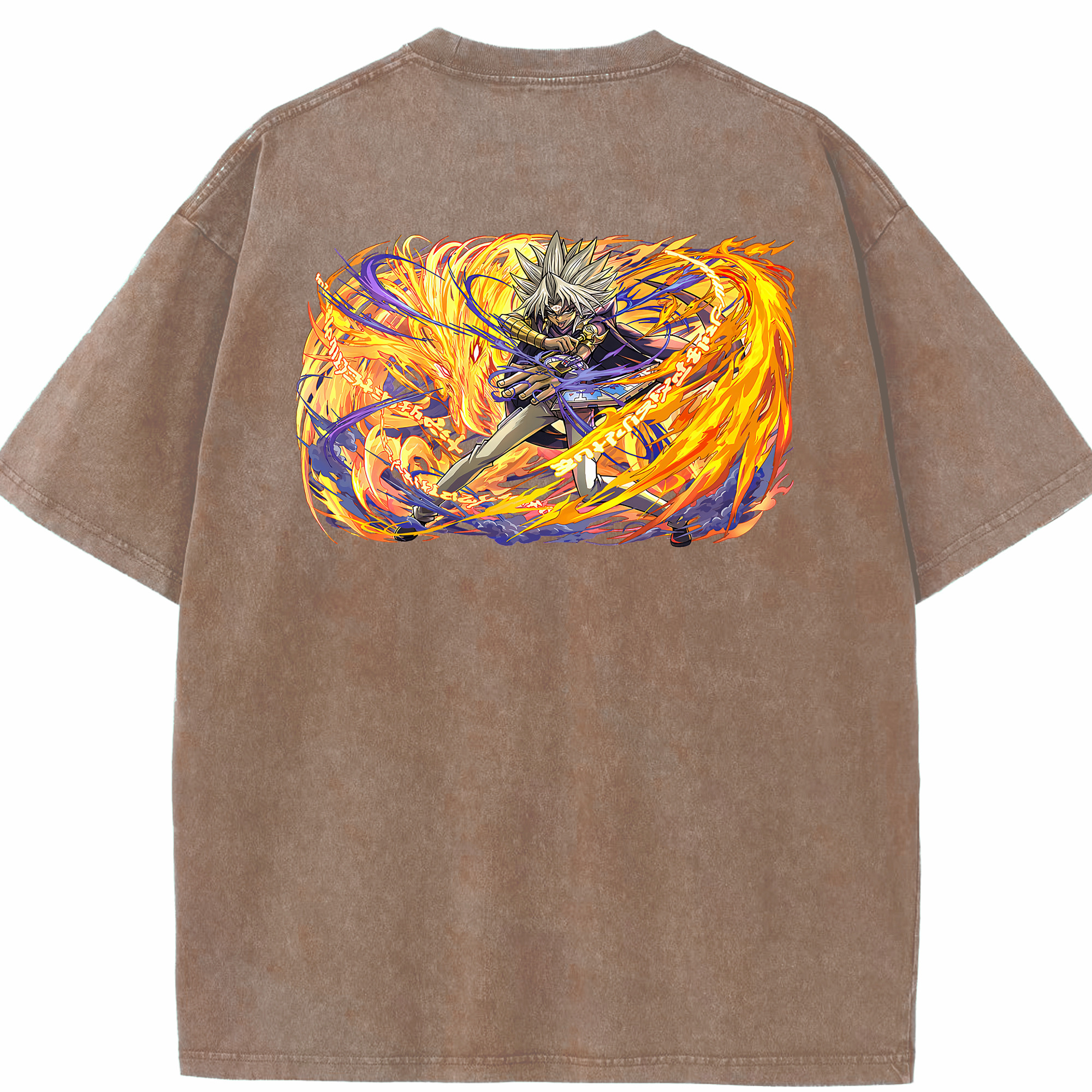 （画像用） 遊☆戯☆王 Yu-Gi-Oh! 綿100% ヴィンテージ風 半袖Tシャツ（背面プリント）
