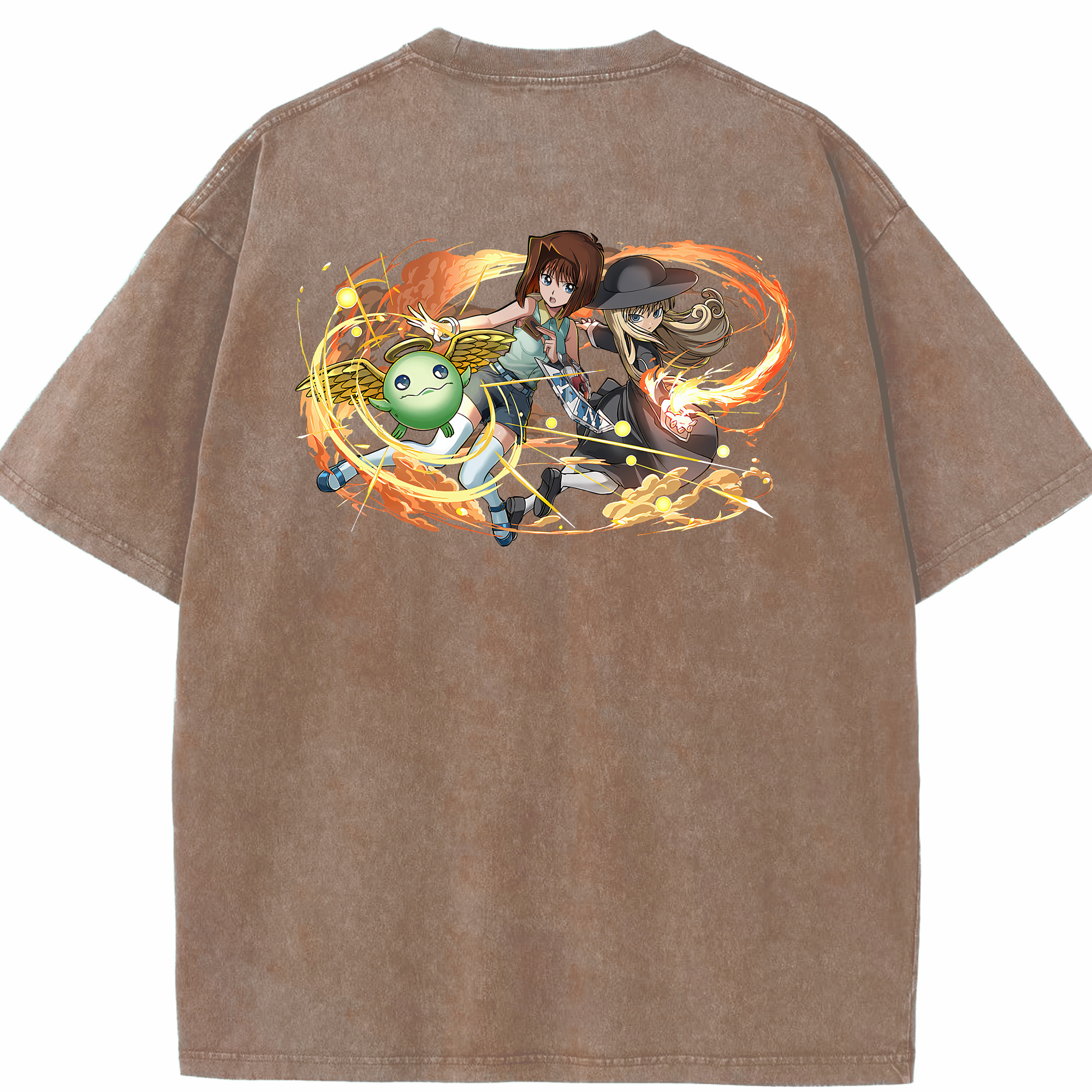 （画像用） 遊☆戯☆王 Yu-Gi-Oh! 綿100% ヴィンテージ風 半袖Tシャツ（背面プリント）