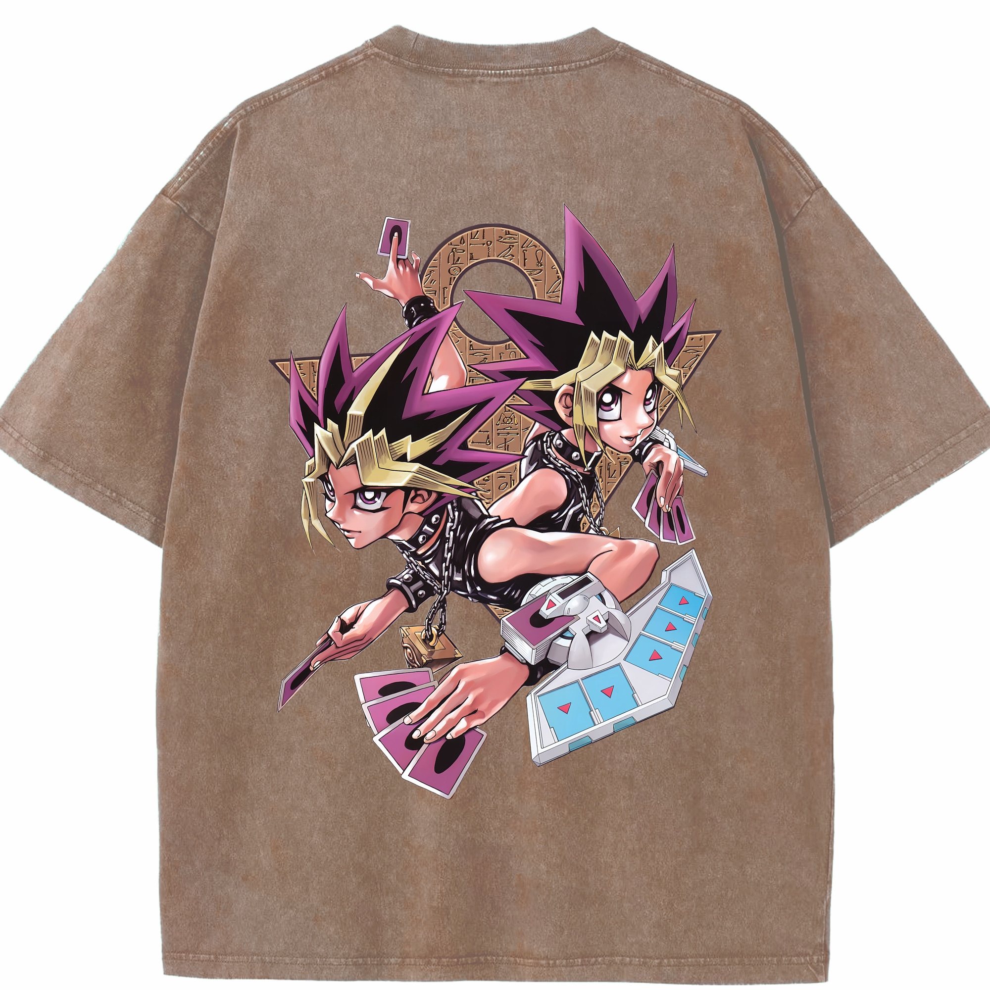 （画像用） 遊☆戯☆王 Yu-Gi-Oh! 綿100% ヴィンテージ風 半袖Tシャツ（背面プリント）