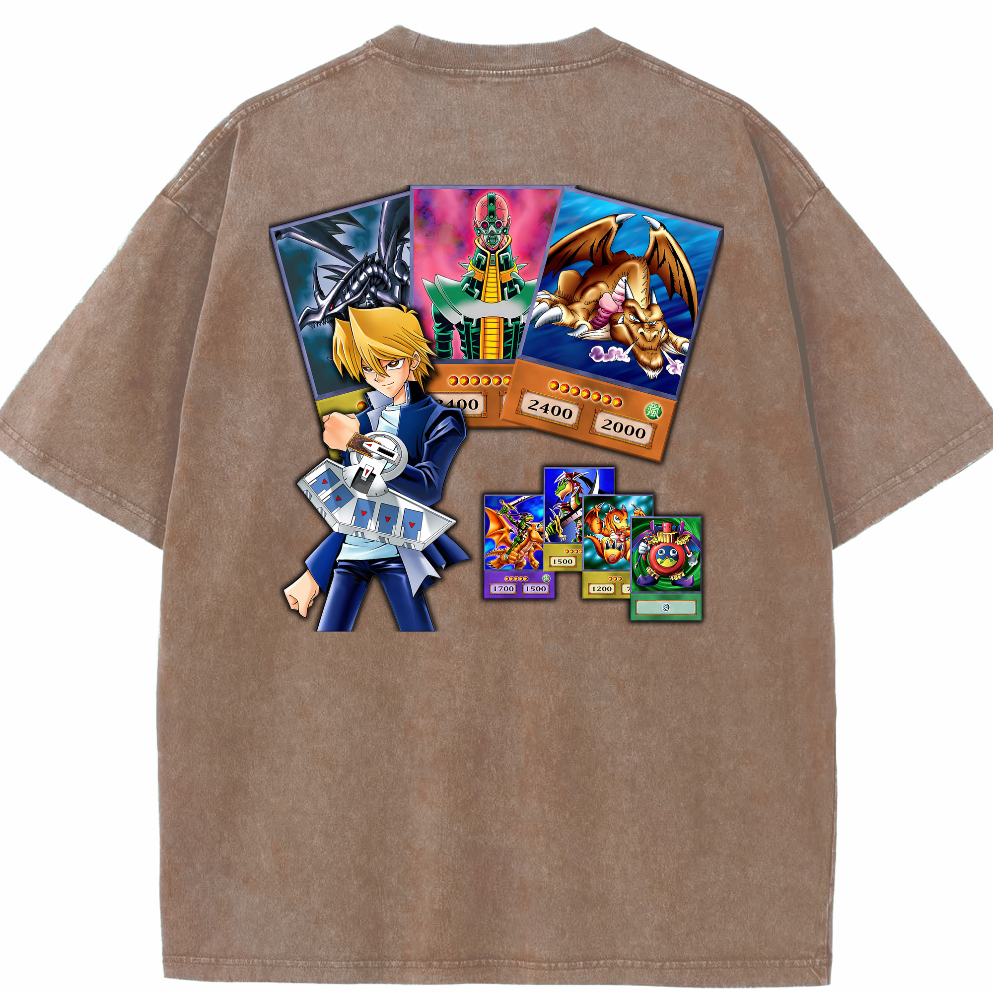 （画像用） 遊☆戯☆王 Yu-Gi-Oh! 綿100% ヴィンテージ風 半袖Tシャツ（背面プリント）