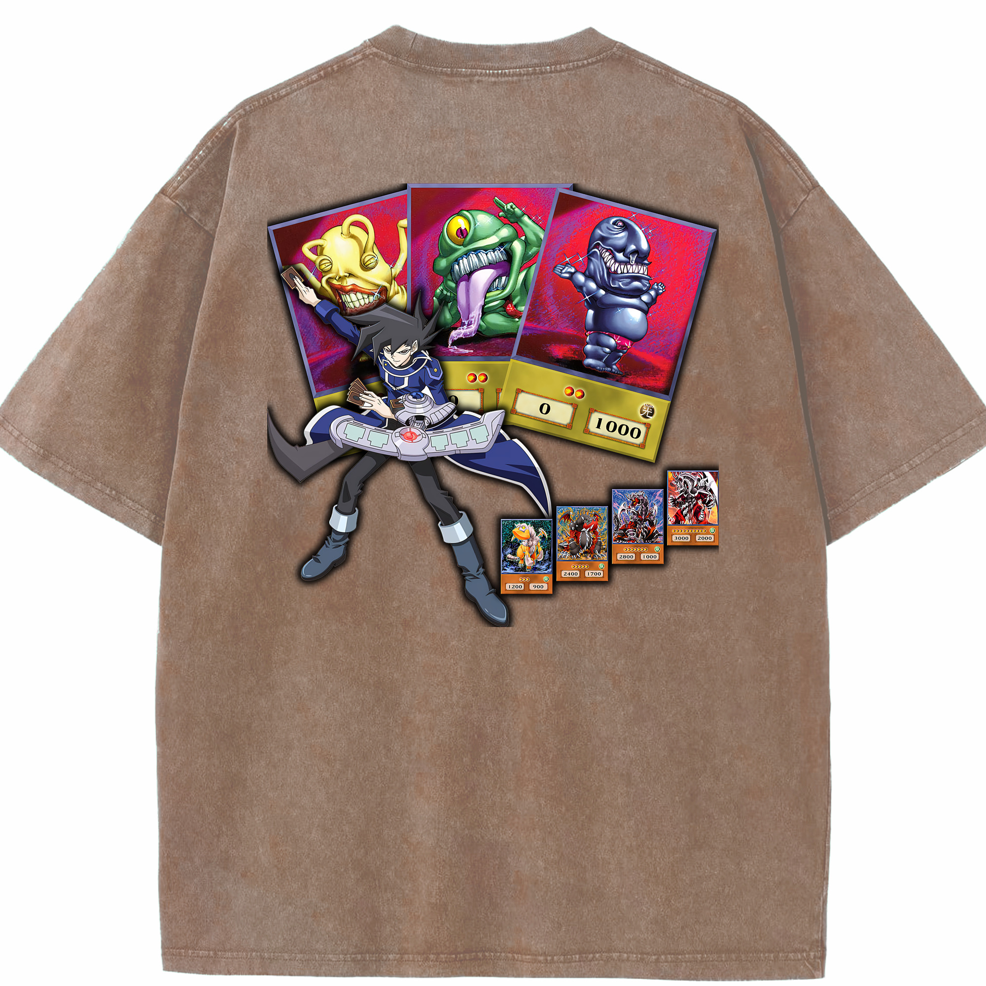 （画像用） 遊☆戯☆王 Yu-Gi-Oh! 綿100% ヴィンテージ風 半袖Tシャツ（背面プリント）