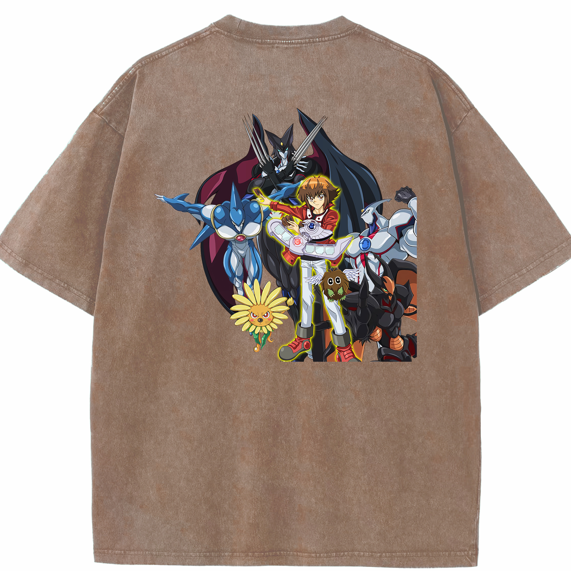 （画像用） 遊☆戯☆王 Yu-Gi-Oh! 綿100% ヴィンテージ風 半袖Tシャツ（背面プリント）
