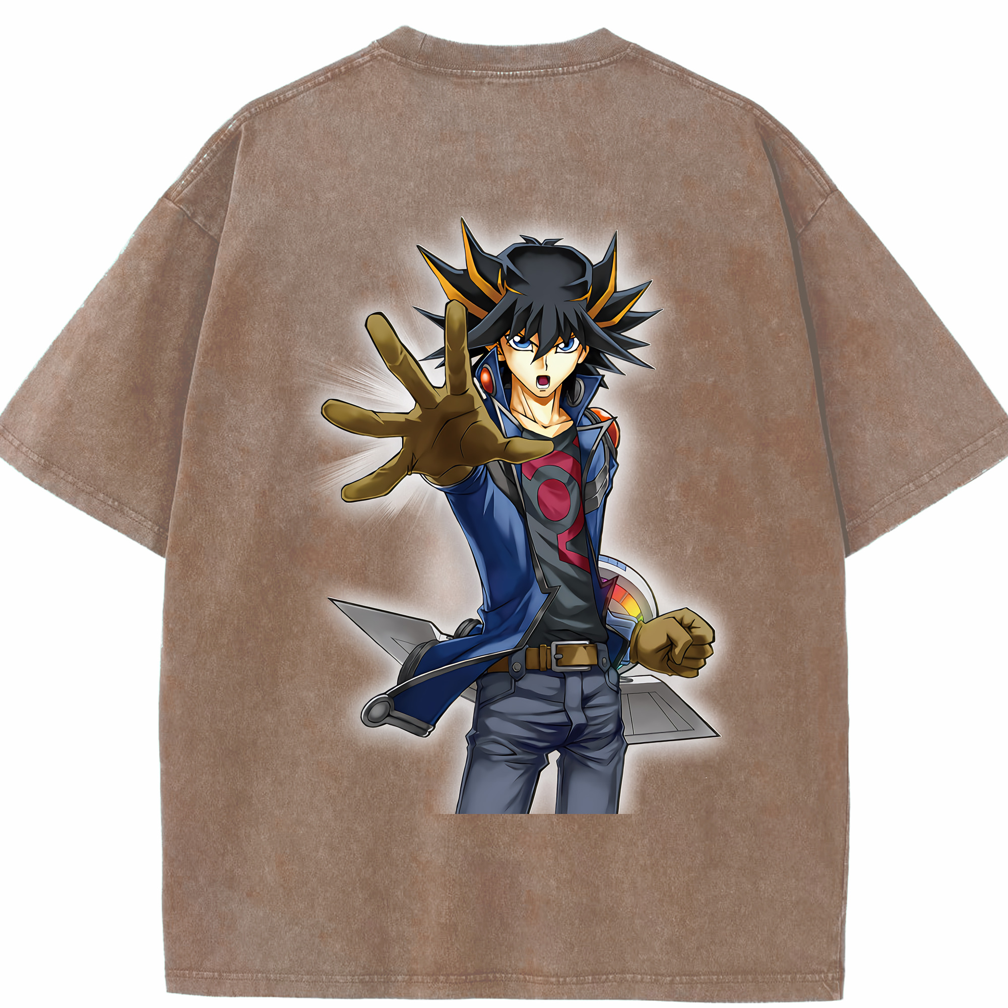 （画像用） 遊☆戯☆王 Yu-Gi-Oh! 綿100% ヴィンテージ風 半袖Tシャツ（背面プリント）
