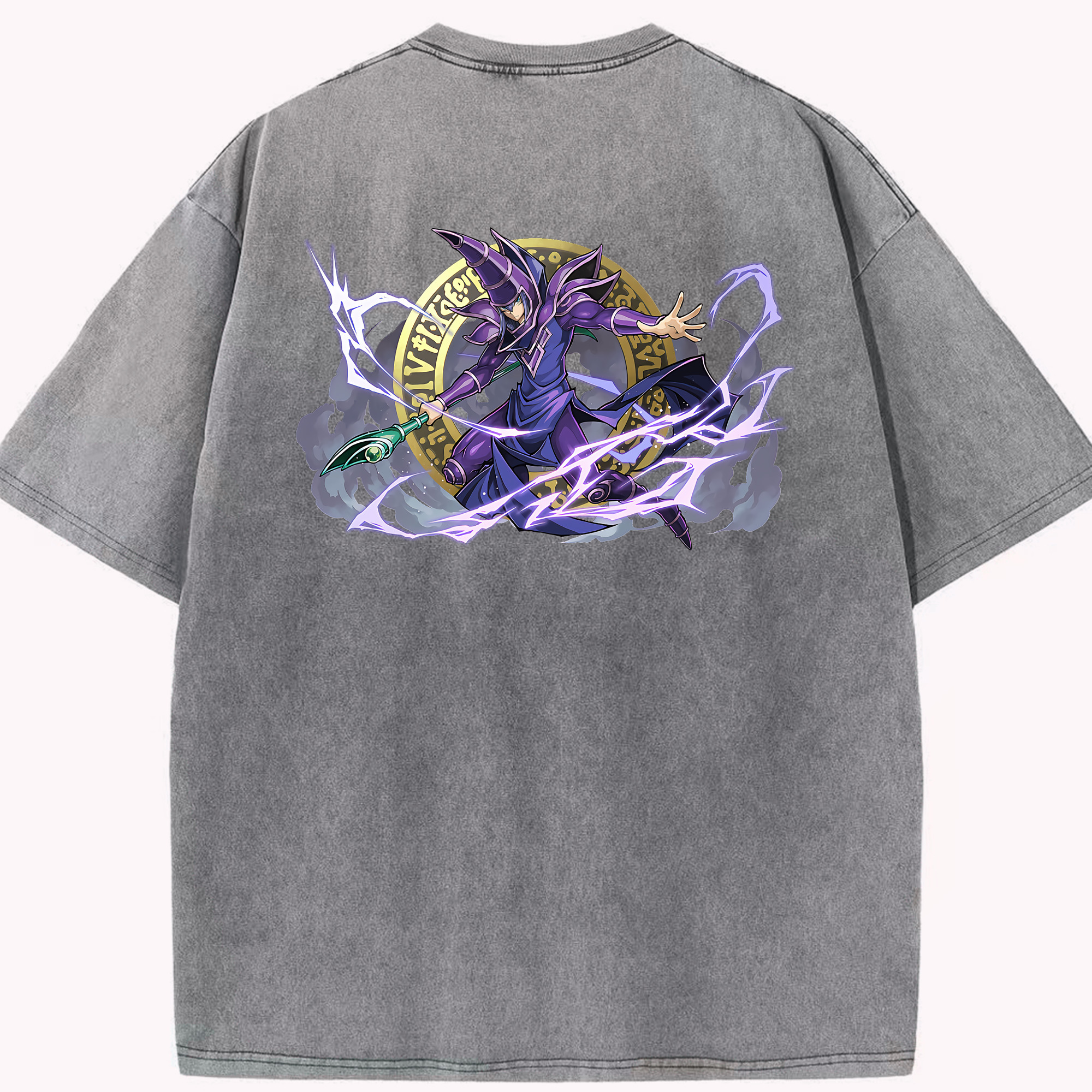 （画像用） 遊☆戯☆王 Yu-Gi-Oh! 綿100% ヴィンテージ風 半袖Tシャツ（背面プリント）