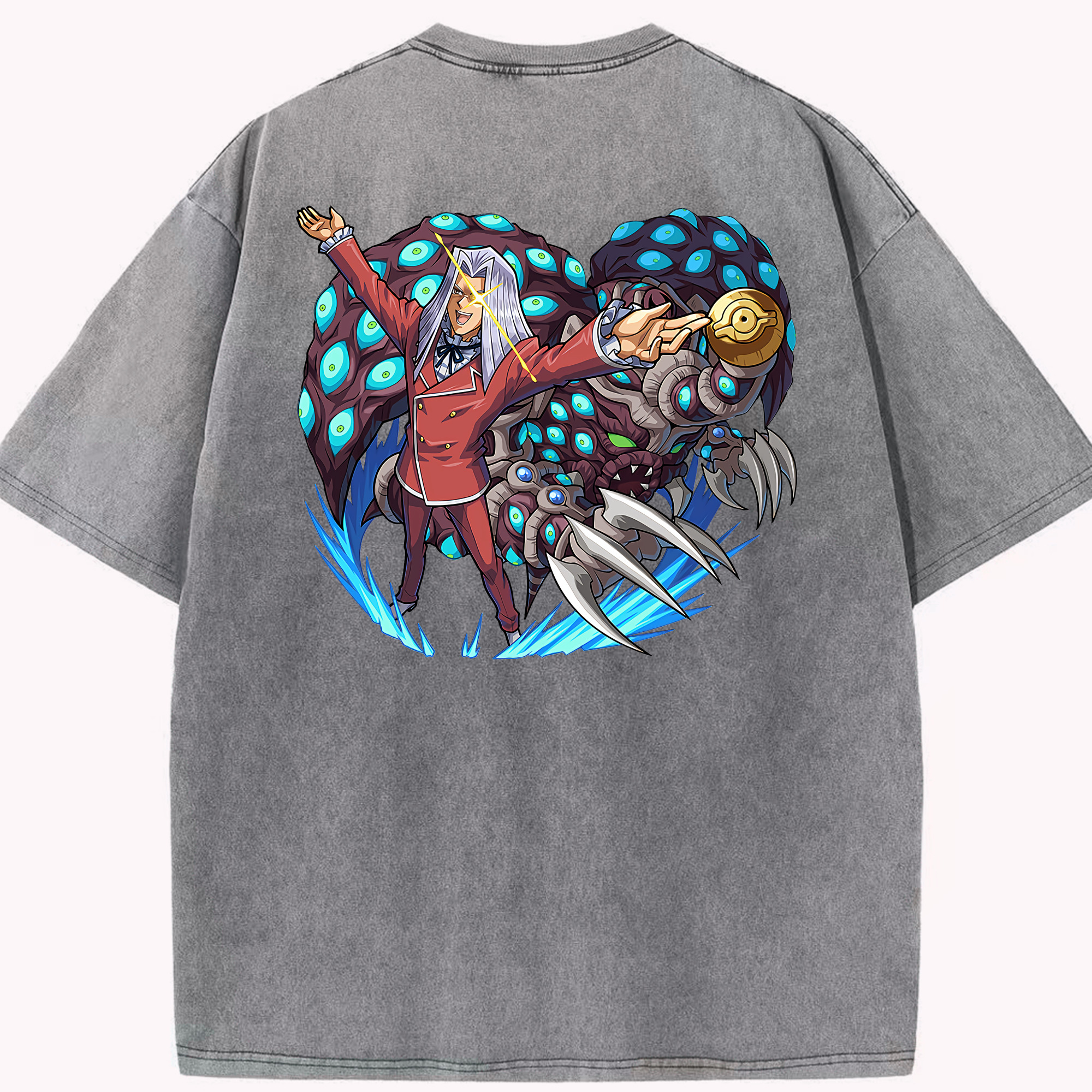 （画像用） 遊☆戯☆王 Yu-Gi-Oh! 綿100% ヴィンテージ風 半袖Tシャツ（背面プリント）