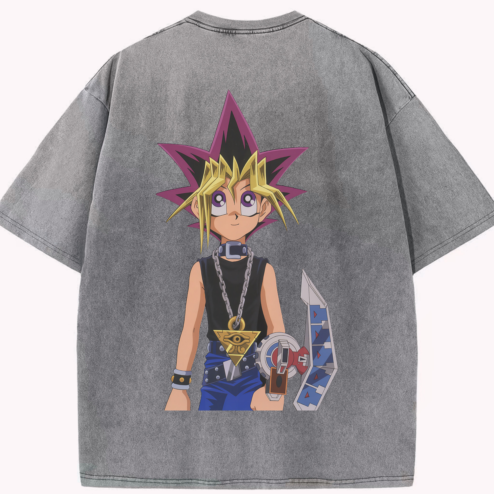 （画像用） 遊☆戯☆王 Yu-Gi-Oh! 綿100% ヴィンテージ風 半袖Tシャツ（背面プリント）
