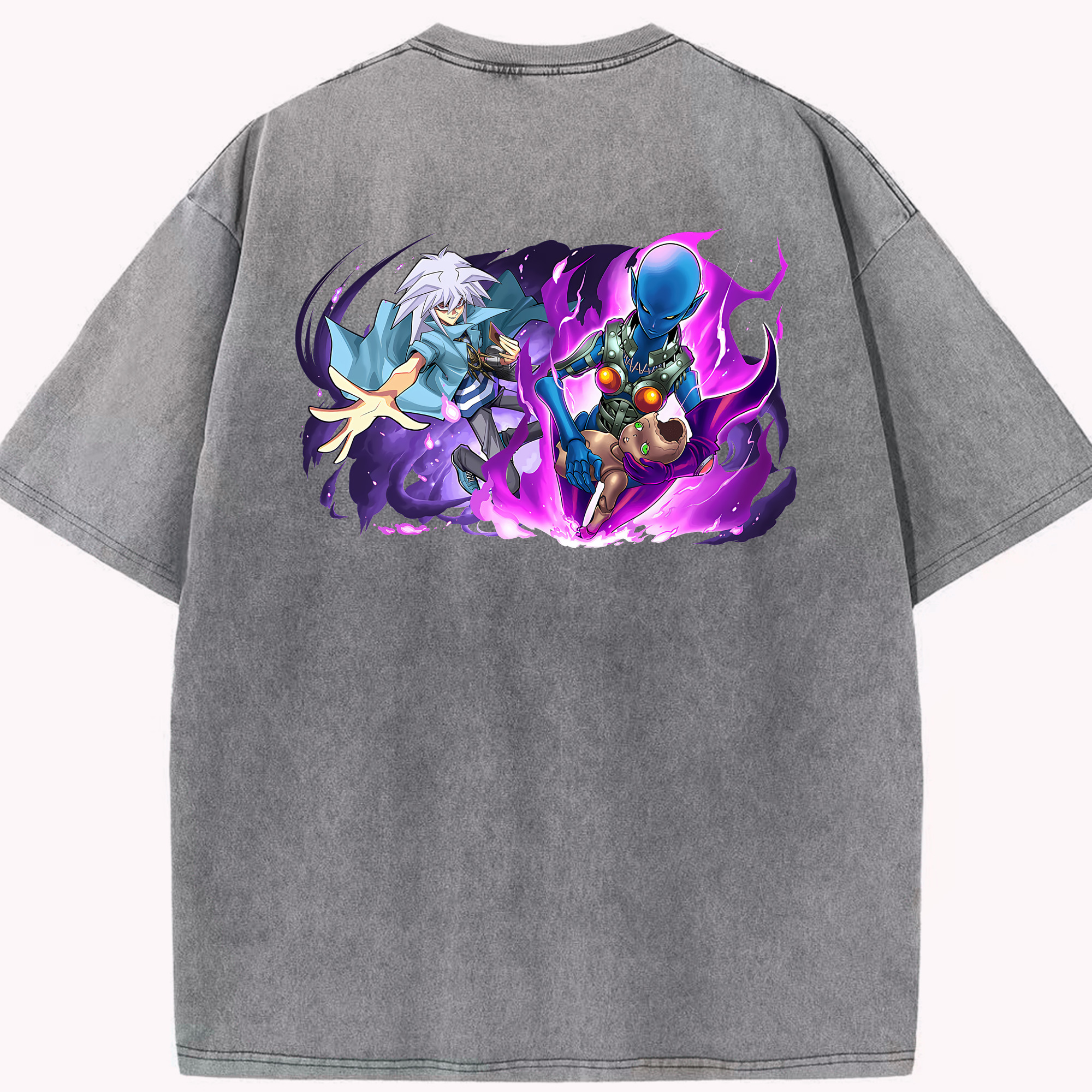 （画像用） 遊☆戯☆王 Yu-Gi-Oh! 綿100% ヴィンテージ風 半袖Tシャツ（背面プリント）
