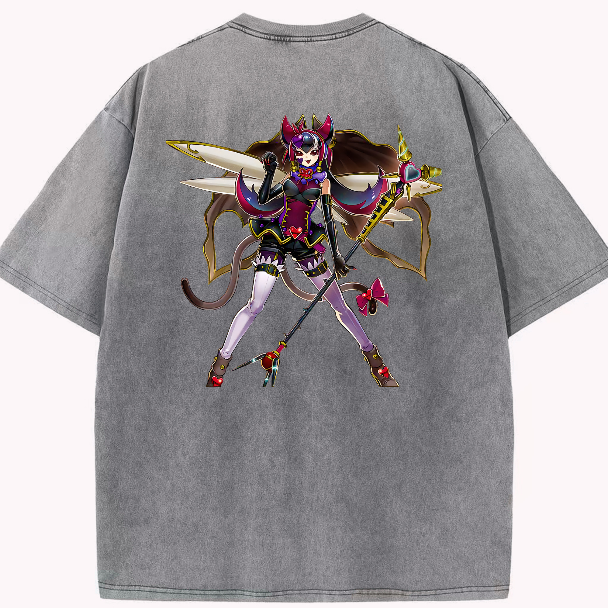（画像用） 遊☆戯☆王 Yu-Gi-Oh! 綿100% ヴィンテージ風 半袖Tシャツ（背面プリント）
