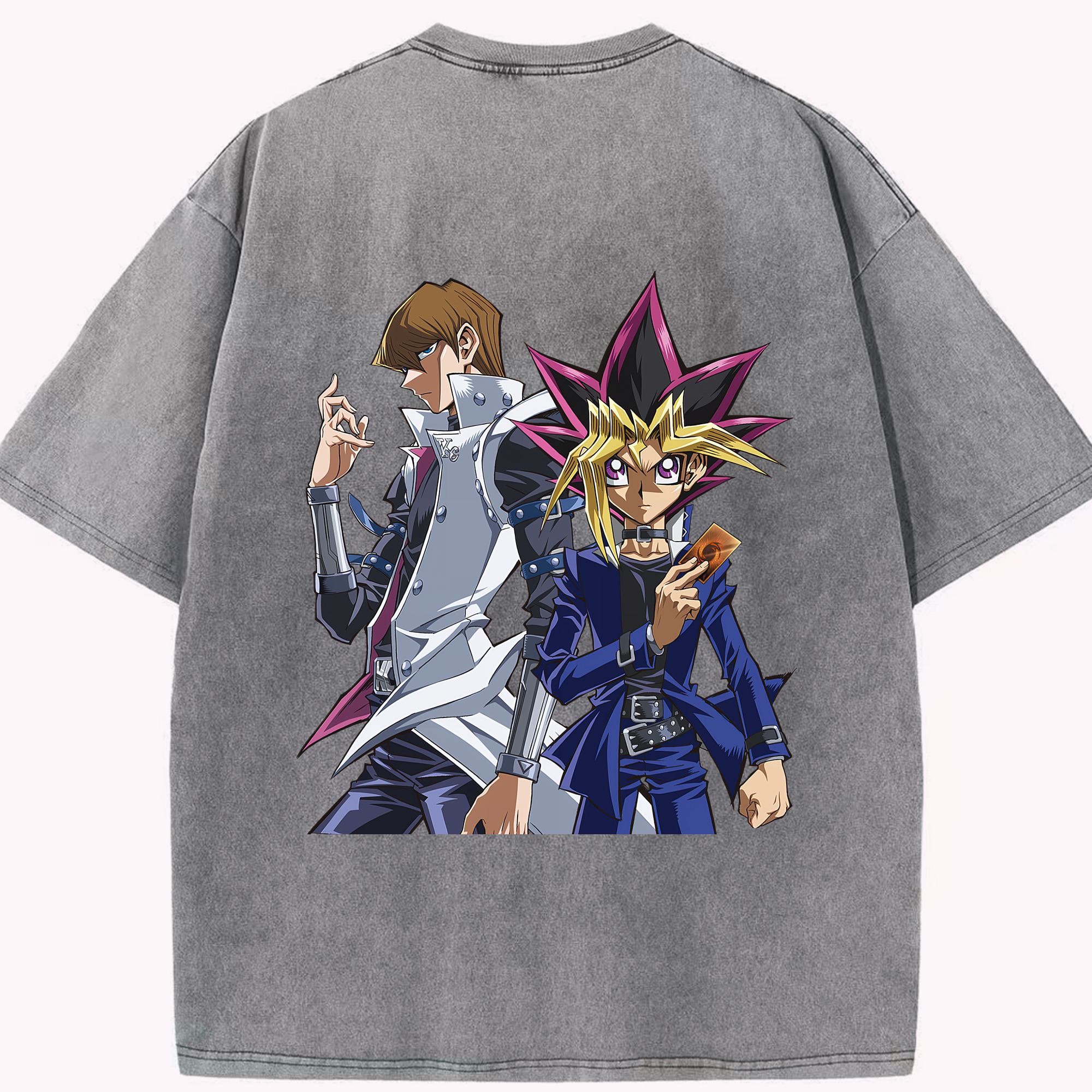 （画像用） 遊☆戯☆王 Yu-Gi-Oh! 綿100% ヴィンテージ風 半袖Tシャツ（背面プリント）