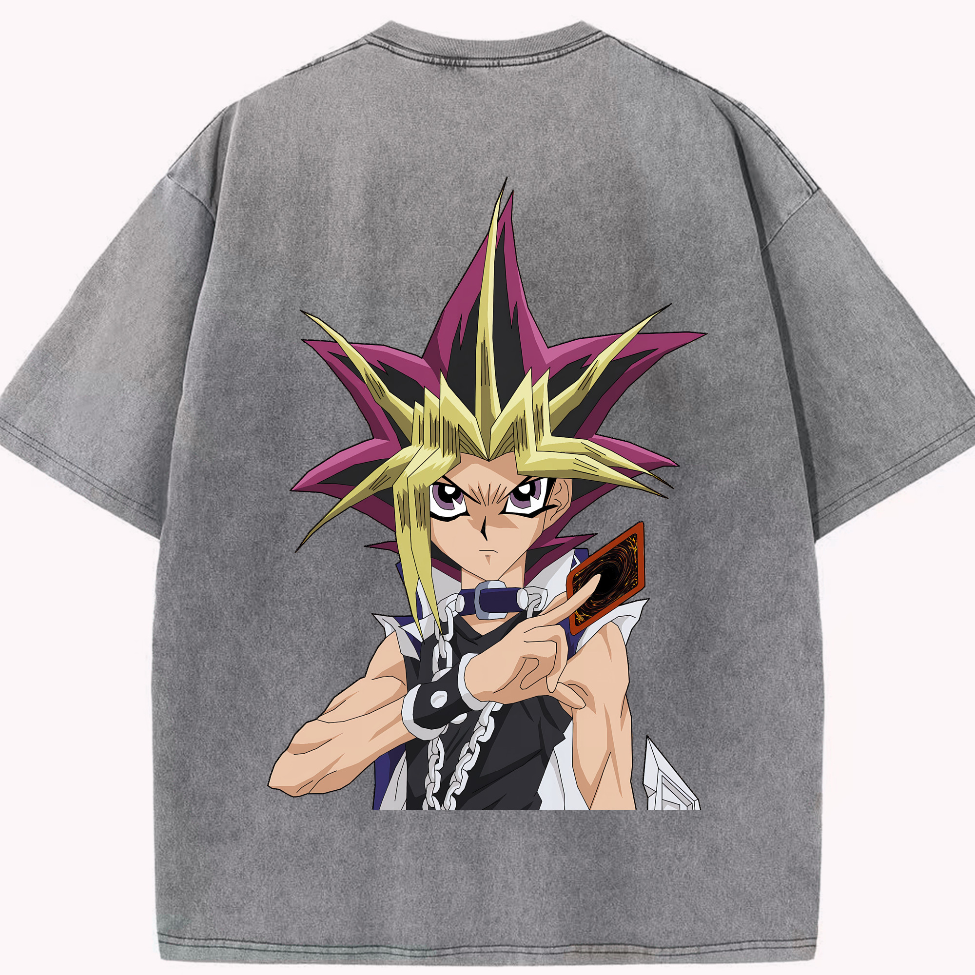 （画像用） 遊☆戯☆王 Yu-Gi-Oh! 綿100% ヴィンテージ風 半袖Tシャツ（背面プリント）