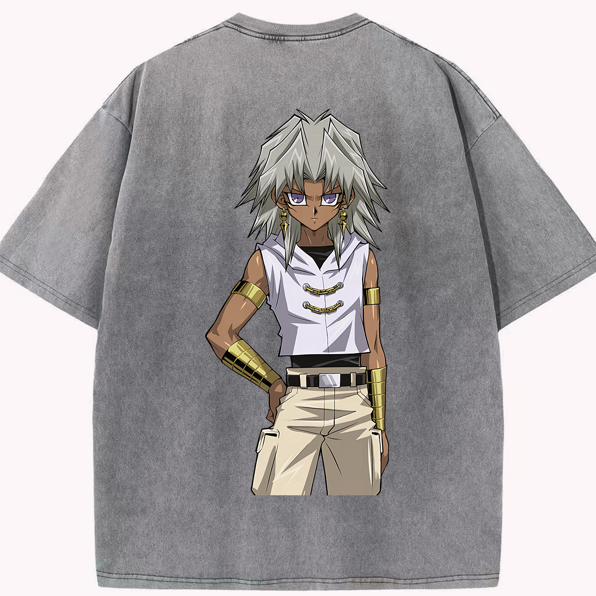 （画像用） 遊☆戯☆王 Yu-Gi-Oh! 綿100% ヴィンテージ風 半袖Tシャツ（背面プリント）