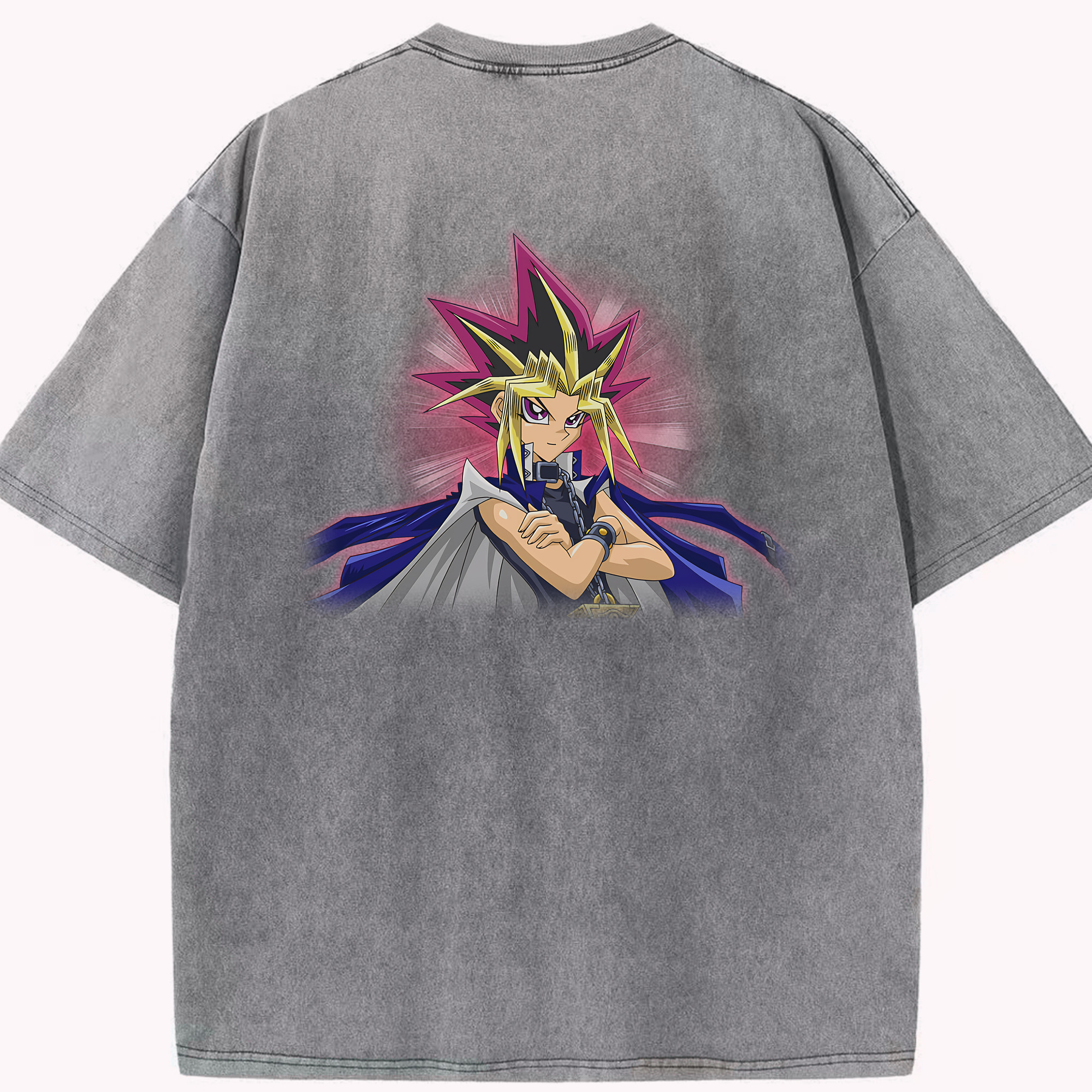 （画像用） 遊☆戯☆王 Yu-Gi-Oh! 綿100% ヴィンテージ風 半袖Tシャツ（背面プリント）