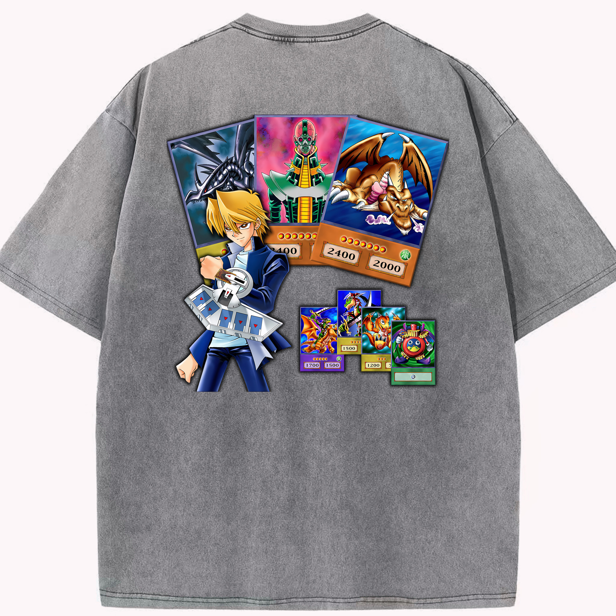 （画像用） 遊☆戯☆王 Yu-Gi-Oh! 綿100% ヴィンテージ風 半袖Tシャツ（背面プリント）