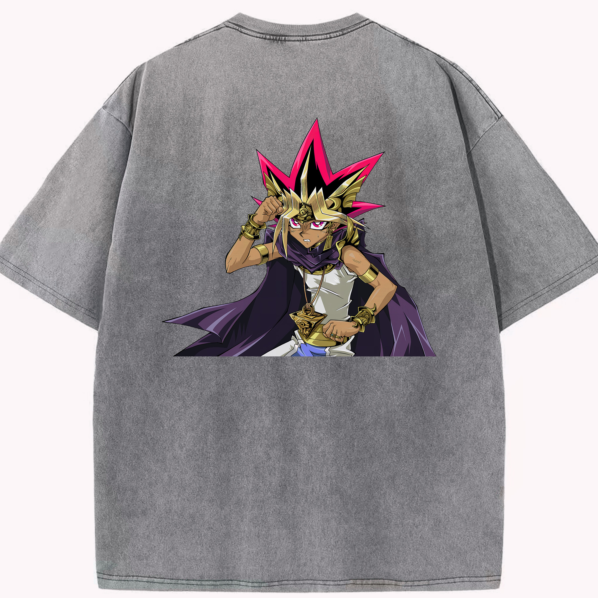 （画像用） 遊☆戯☆王 Yu-Gi-Oh! 綿100% ヴィンテージ風 半袖Tシャツ（背面プリント）