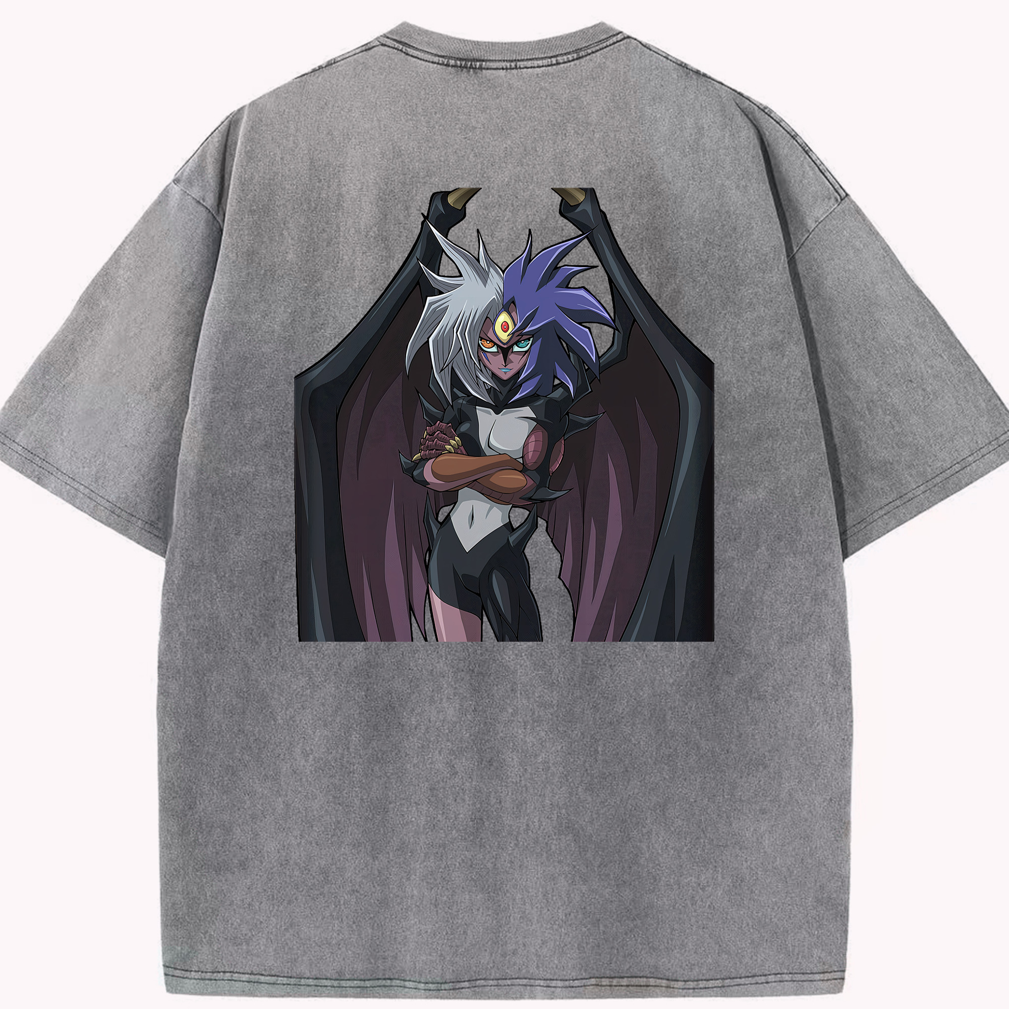 （画像用） 遊☆戯☆王 Yu-Gi-Oh! 綿100% ヴィンテージ風 半袖Tシャツ（背面プリント）