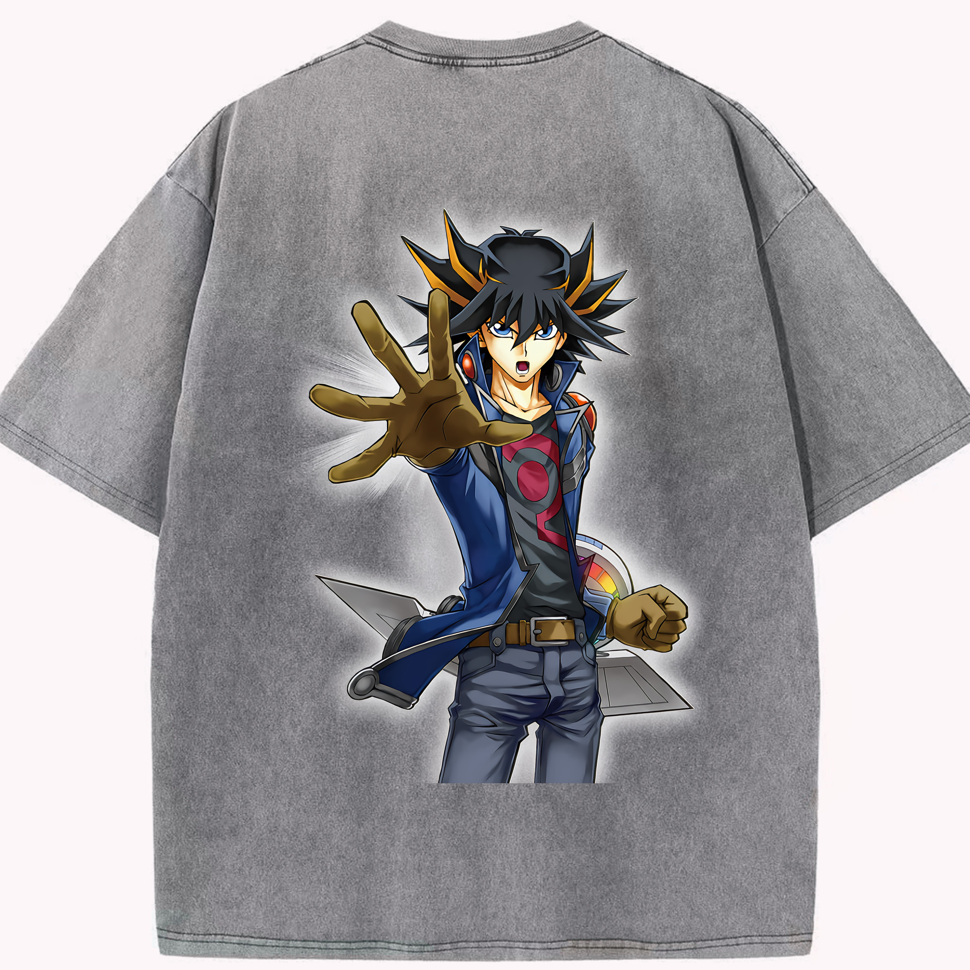（画像用） 遊☆戯☆王 Yu-Gi-Oh! 綿100% ヴィンテージ風 半袖Tシャツ（背面プリント）