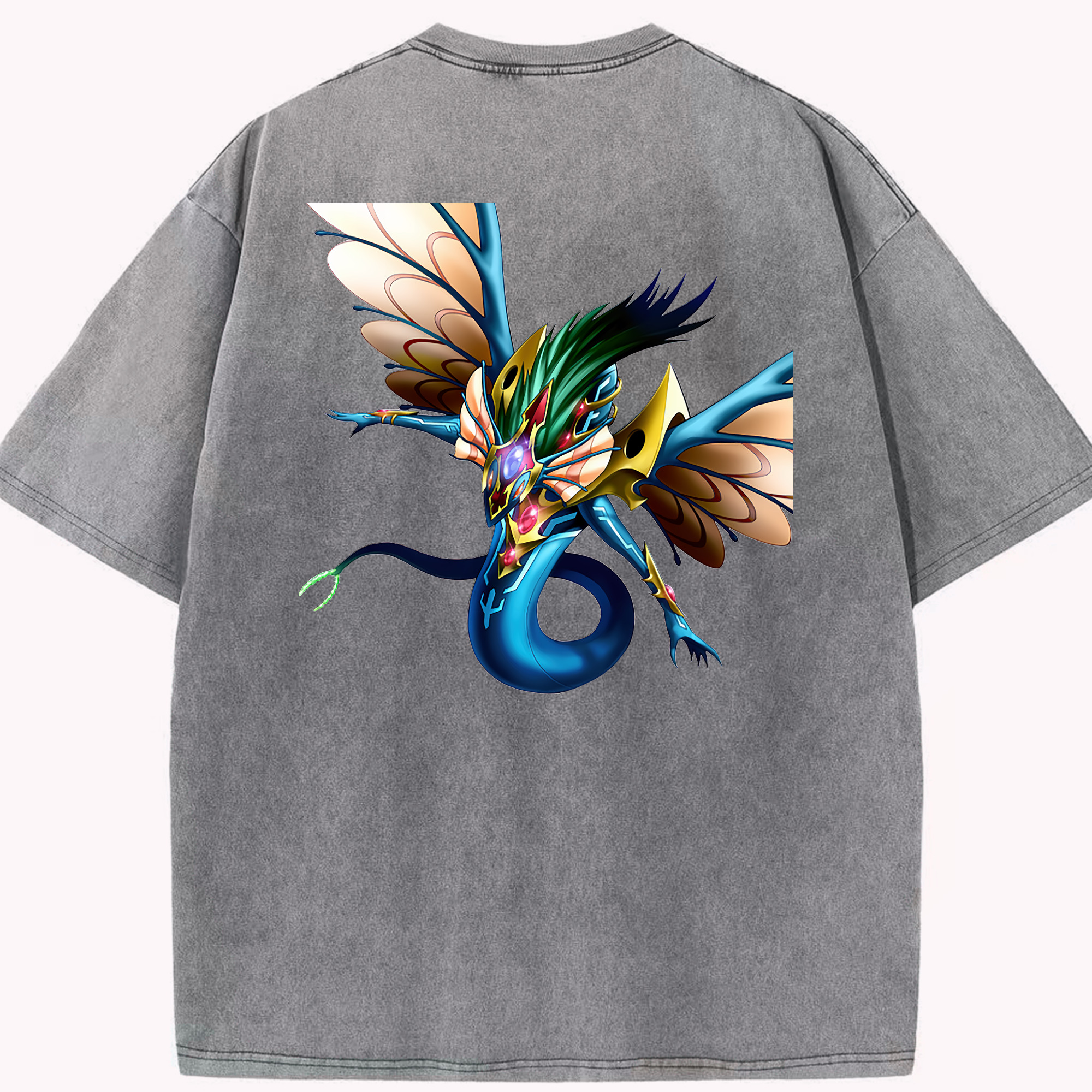 （画像用） 遊☆戯☆王 Yu-Gi-Oh! 綿100% ヴィンテージ風 半袖Tシャツ（背面プリント）