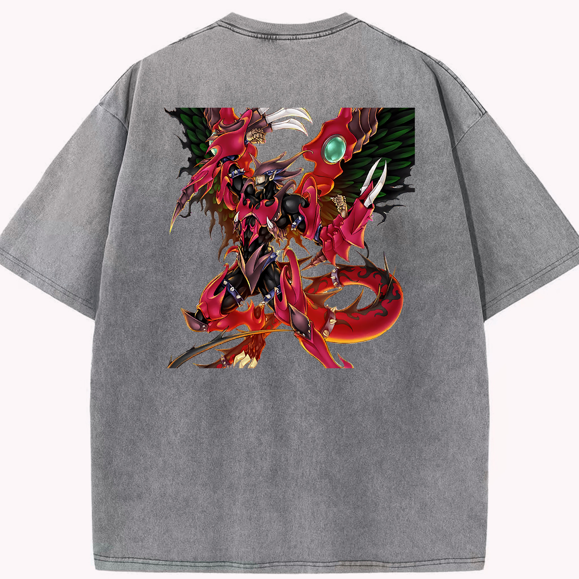 （画像用） 遊☆戯☆王 Yu-Gi-Oh! 綿100% ヴィンテージ風 半袖Tシャツ（背面プリント）