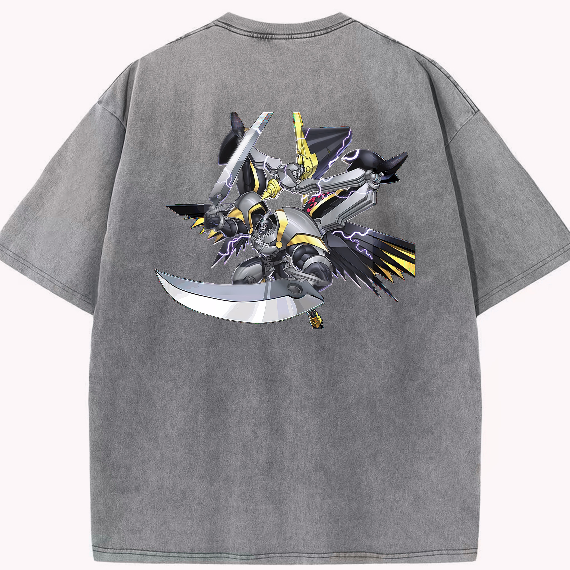 （画像用） 遊☆戯☆王 Yu-Gi-Oh! 綿100% ヴィンテージ風 半袖Tシャツ（背面プリント）