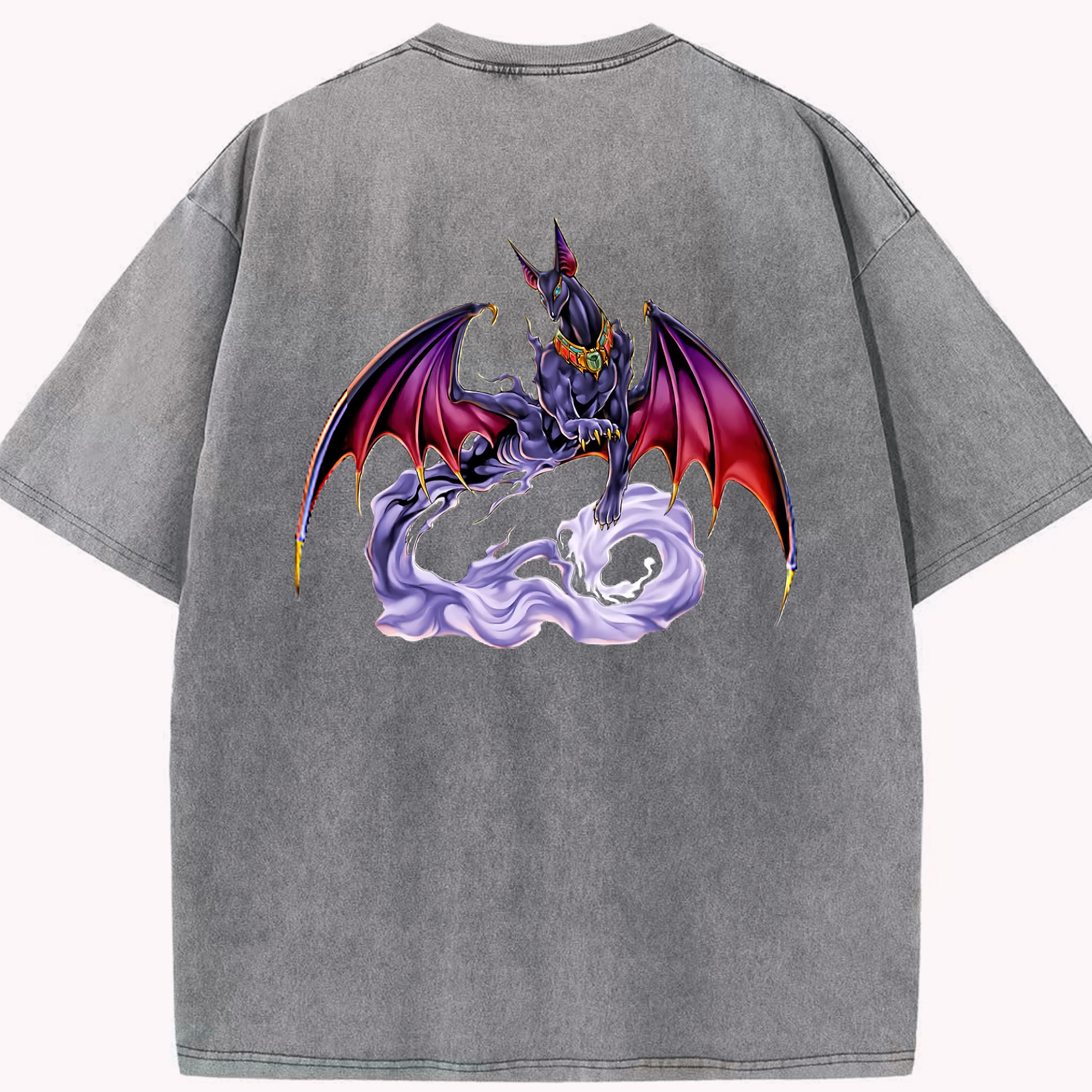 （画像用） 遊☆戯☆王 Yu-Gi-Oh! 綿100% ヴィンテージ風 半袖Tシャツ（背面プリント）
