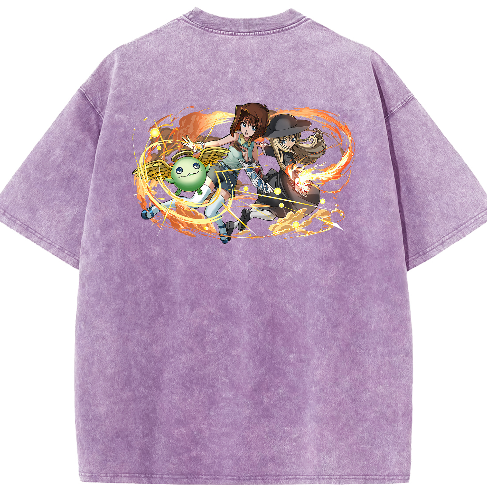 （画像用） 遊☆戯☆王 Yu-Gi-Oh! 綿100% ヴィンテージ風 半袖Tシャツ（背面プリント）
