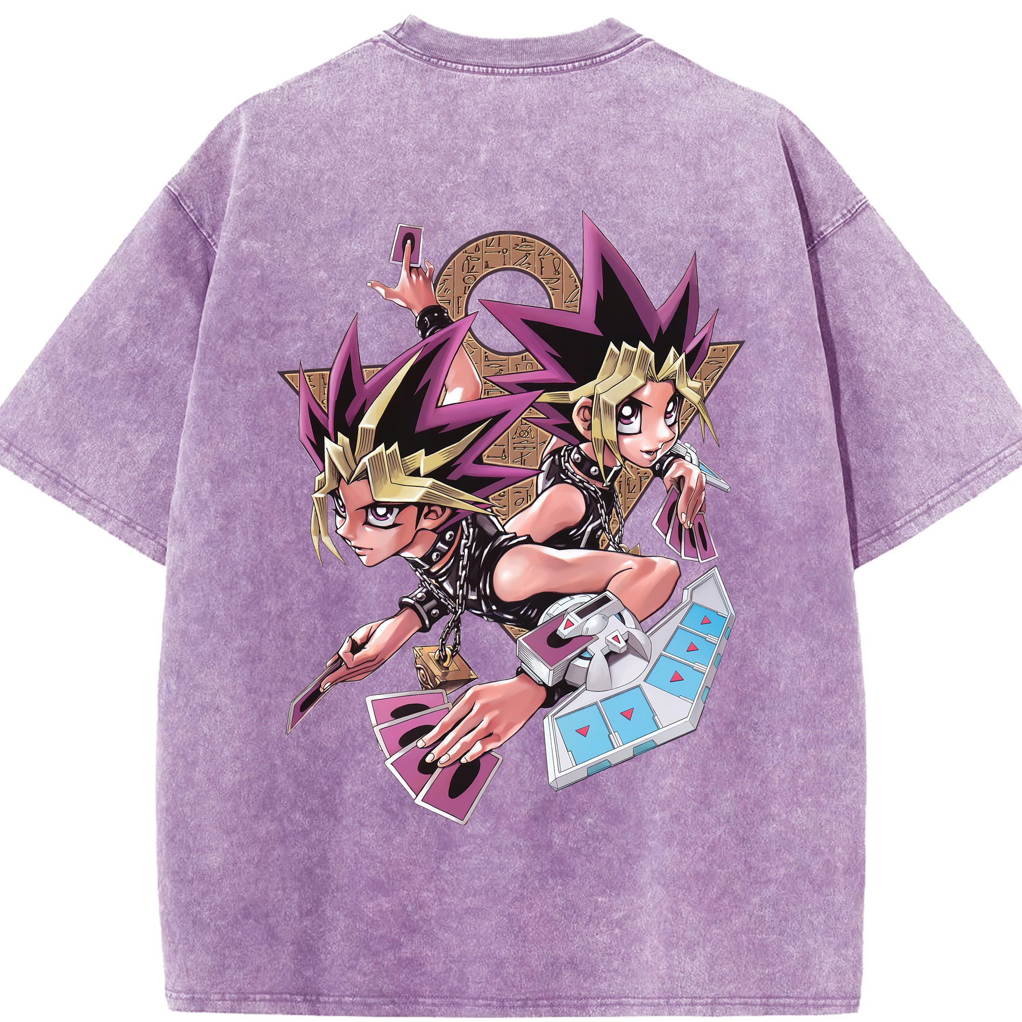 （画像用） 遊☆戯☆王 Yu-Gi-Oh! 綿100% ヴィンテージ風 半袖Tシャツ（背面プリント）