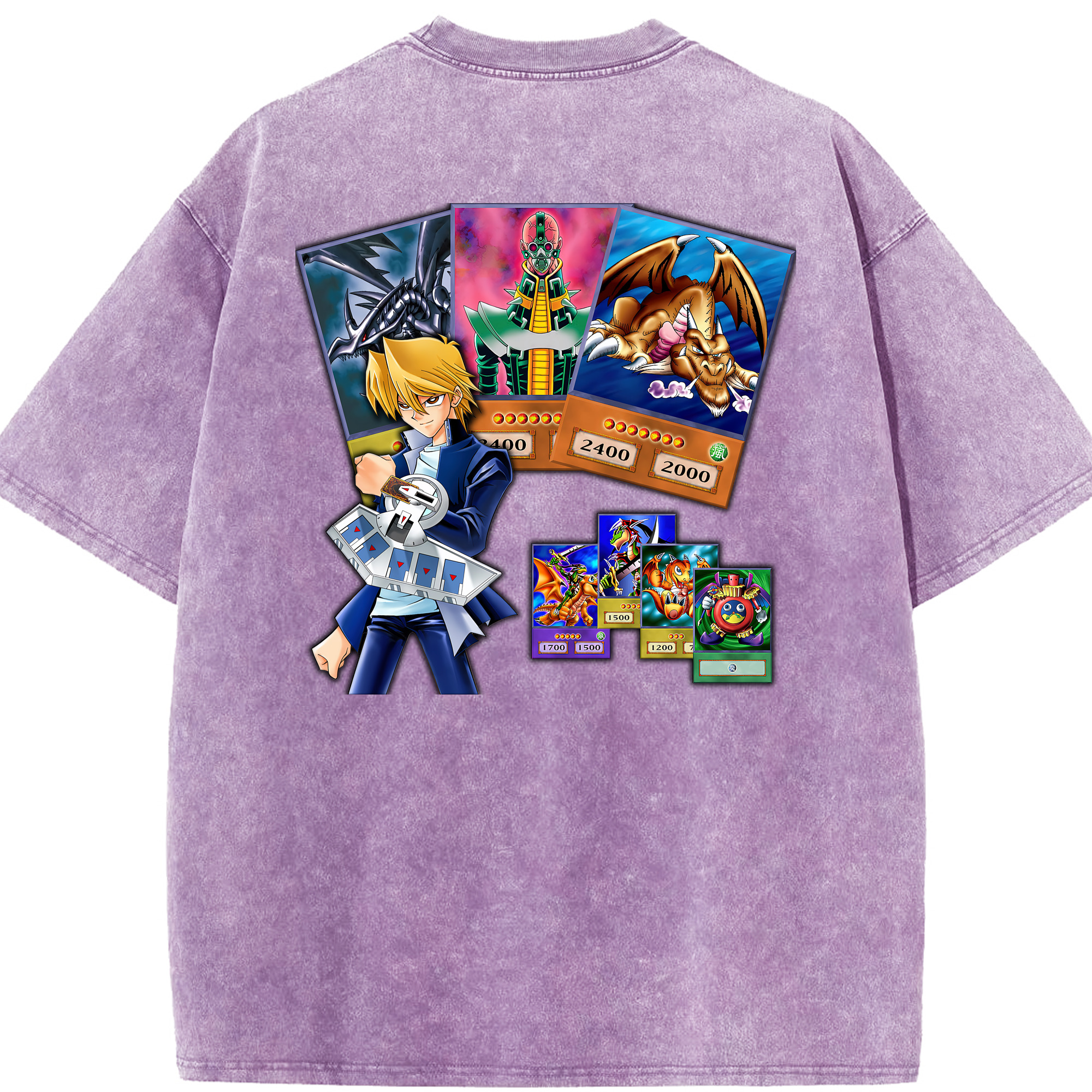 （画像用） 遊☆戯☆王 Yu-Gi-Oh! 綿100% ヴィンテージ風 半袖Tシャツ（背面プリント）