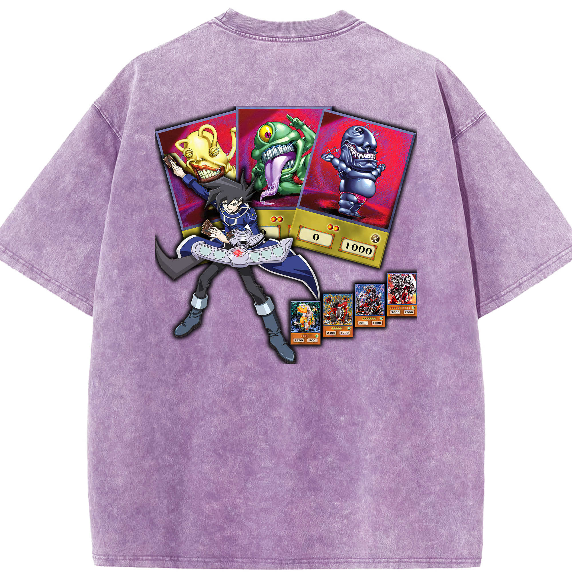 （画像用） 遊☆戯☆王 Yu-Gi-Oh! 綿100% ヴィンテージ風 半袖Tシャツ（背面プリント）