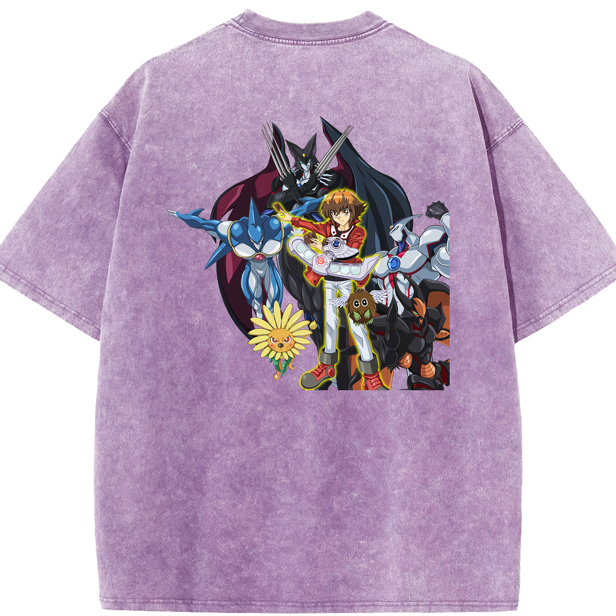 （画像用） 遊☆戯☆王 Yu-Gi-Oh! 綿100% ヴィンテージ風 半袖Tシャツ（背面プリント）