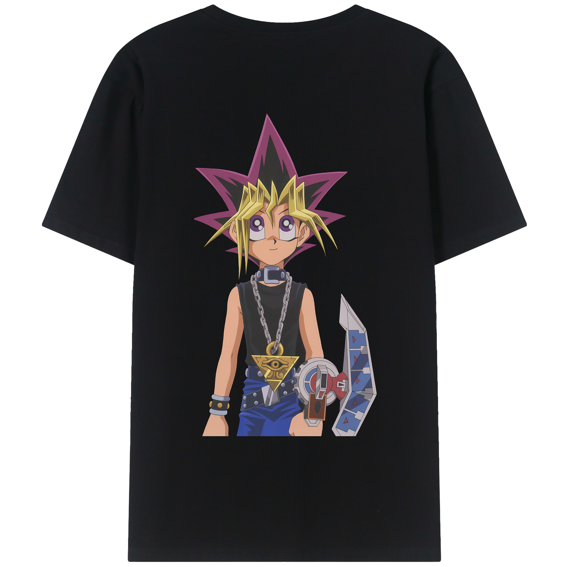 （画像用） 遊☆戯☆王 Yu-Gi-Oh! 綿100％ メンズ半袖Tシャツ（バックプリント） 通気性