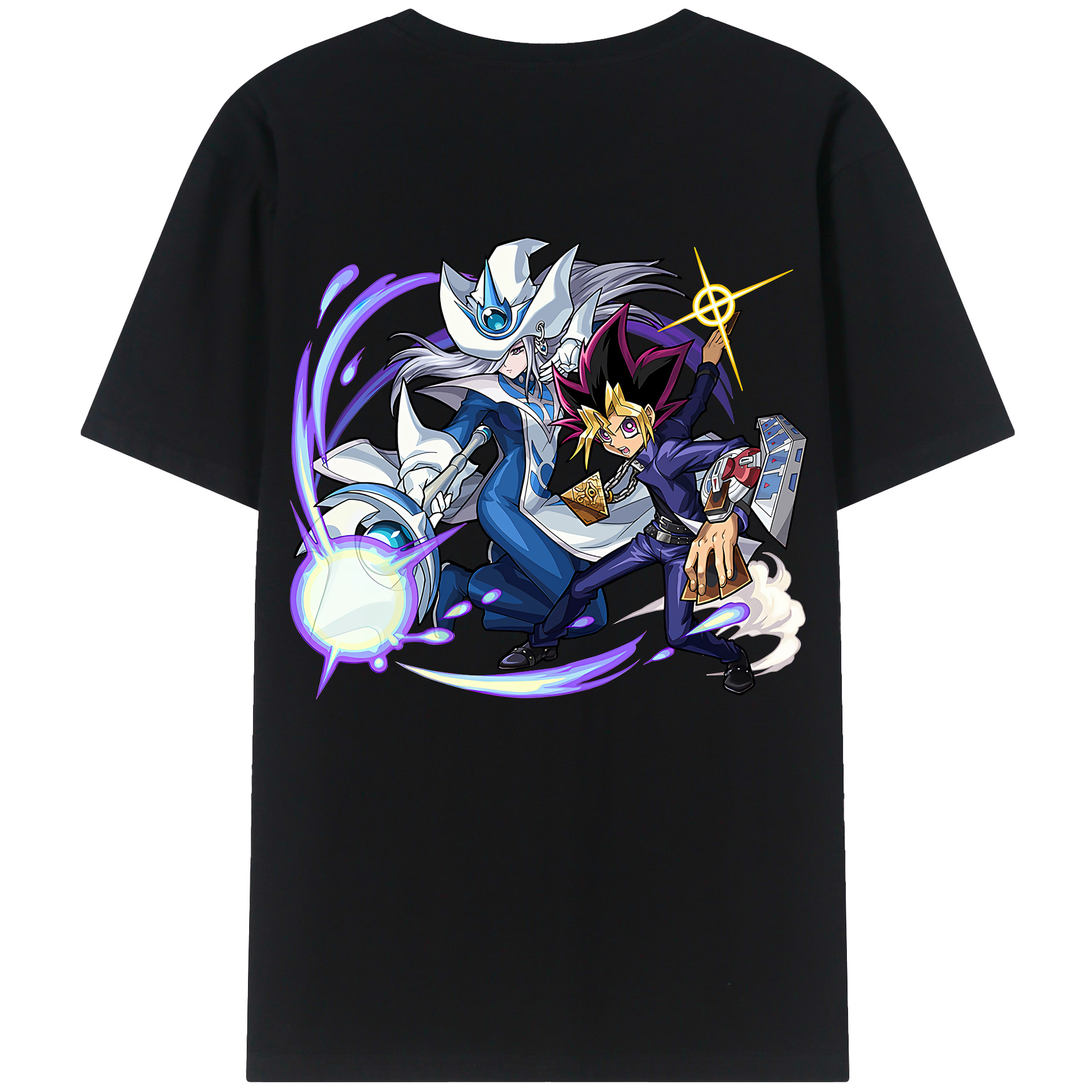 （画像用） 遊☆戯☆王 Yu-Gi-Oh! 綿100％ メンズ半袖Tシャツ（バックプリント） 通気性