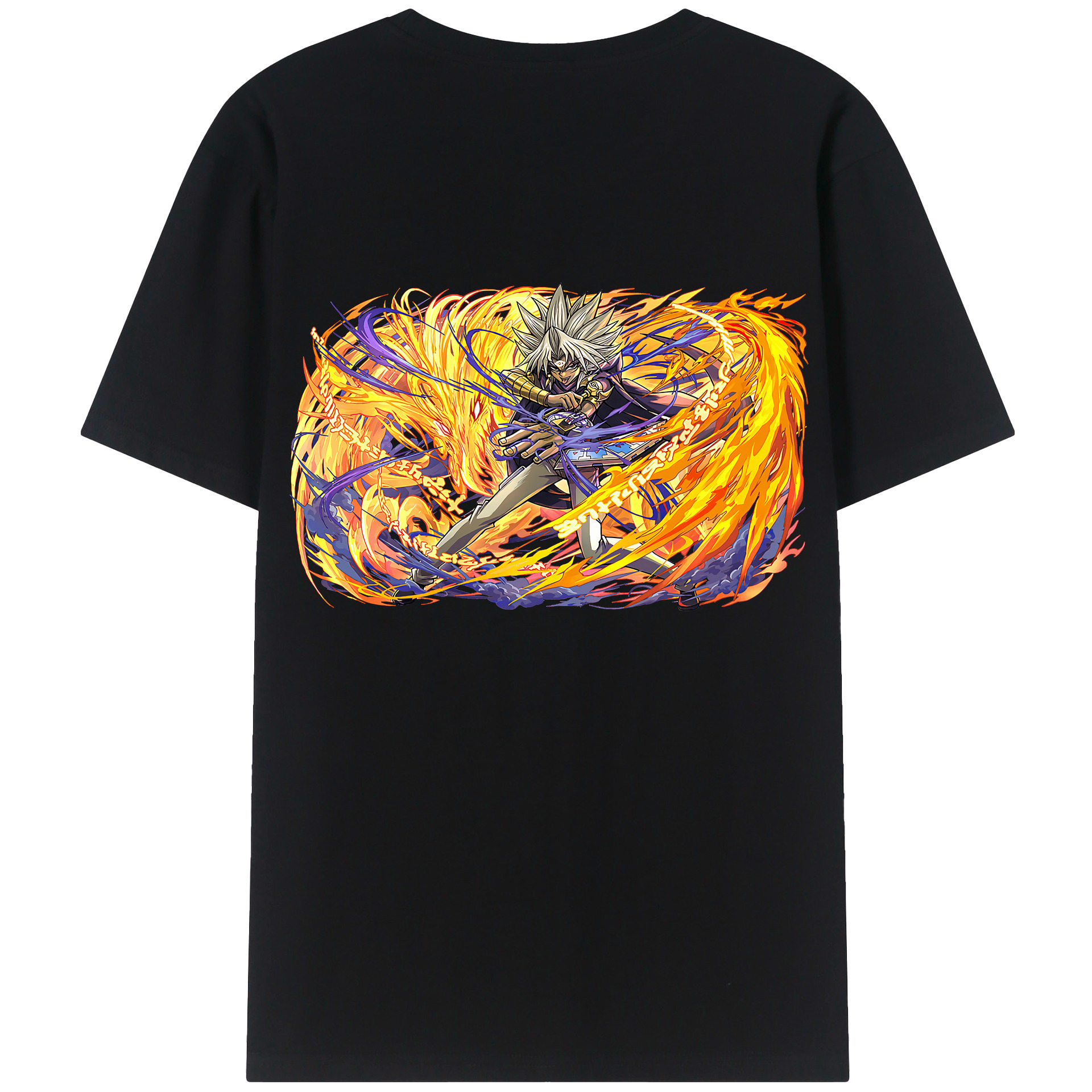 （画像用） 遊☆戯☆王 Yu-Gi-Oh! 綿100％ メンズ半袖Tシャツ（バックプリント） 通気性