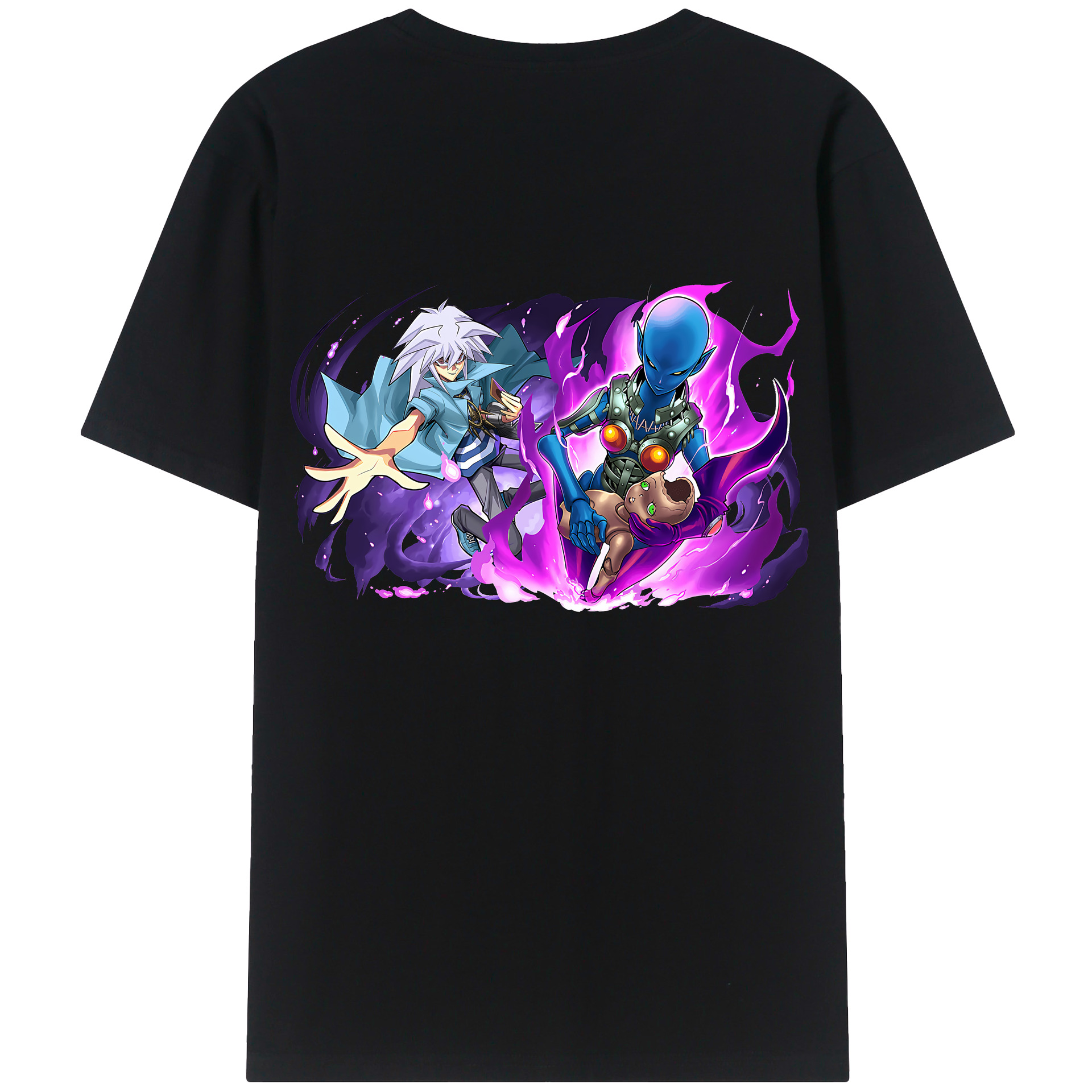 （画像用） 遊☆戯☆王 Yu-Gi-Oh! 綿100％ メンズ半袖Tシャツ（バックプリント） 通気性