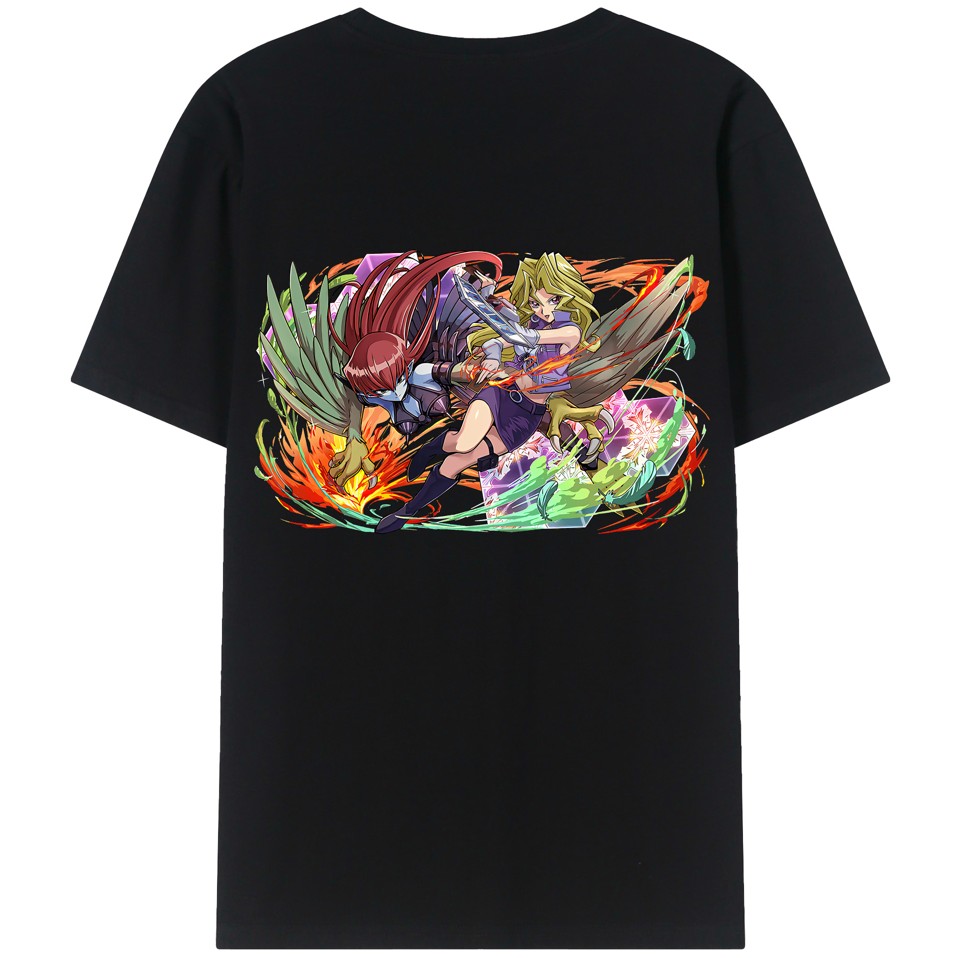 （画像用） 遊☆戯☆王 Yu-Gi-Oh! 綿100％ メンズ半袖Tシャツ（バックプリント） 通気性