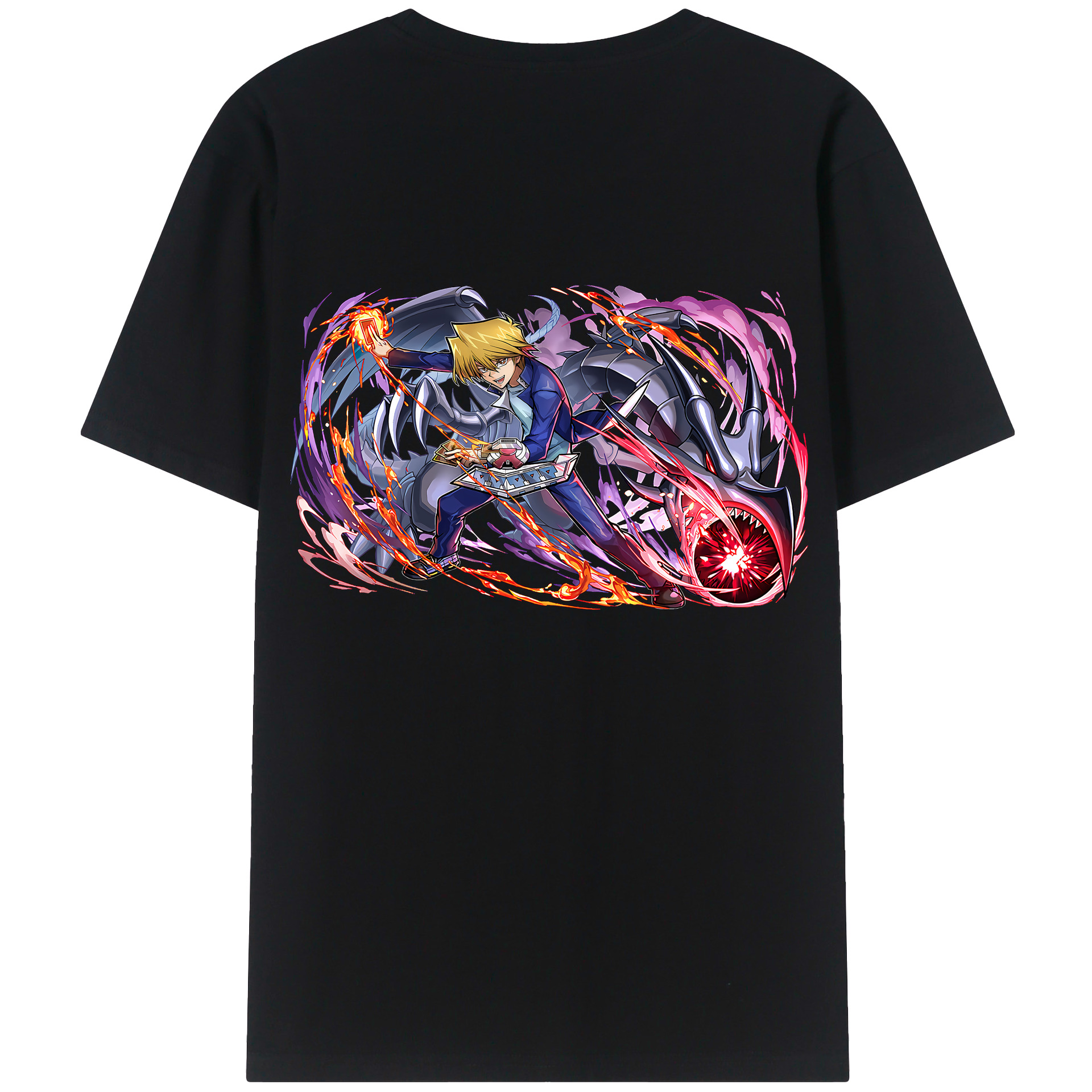 （画像用） 遊☆戯☆王 Yu-Gi-Oh! 綿100％ メンズ半袖Tシャツ（バックプリント） 通気性