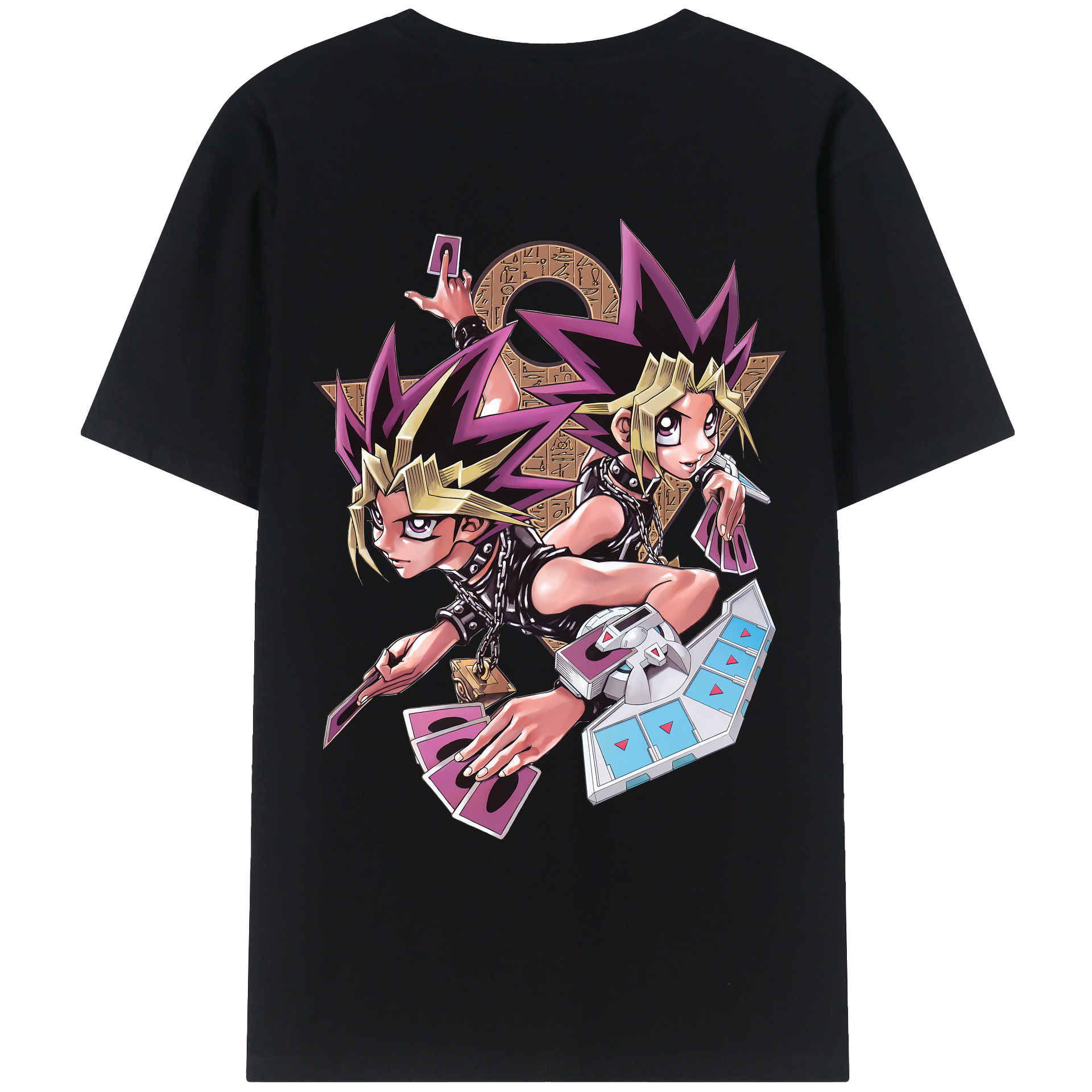 （画像用） 遊☆戯☆王 Yu-Gi-Oh! 綿100％ メンズ半袖Tシャツ（バックプリント） 通気性
