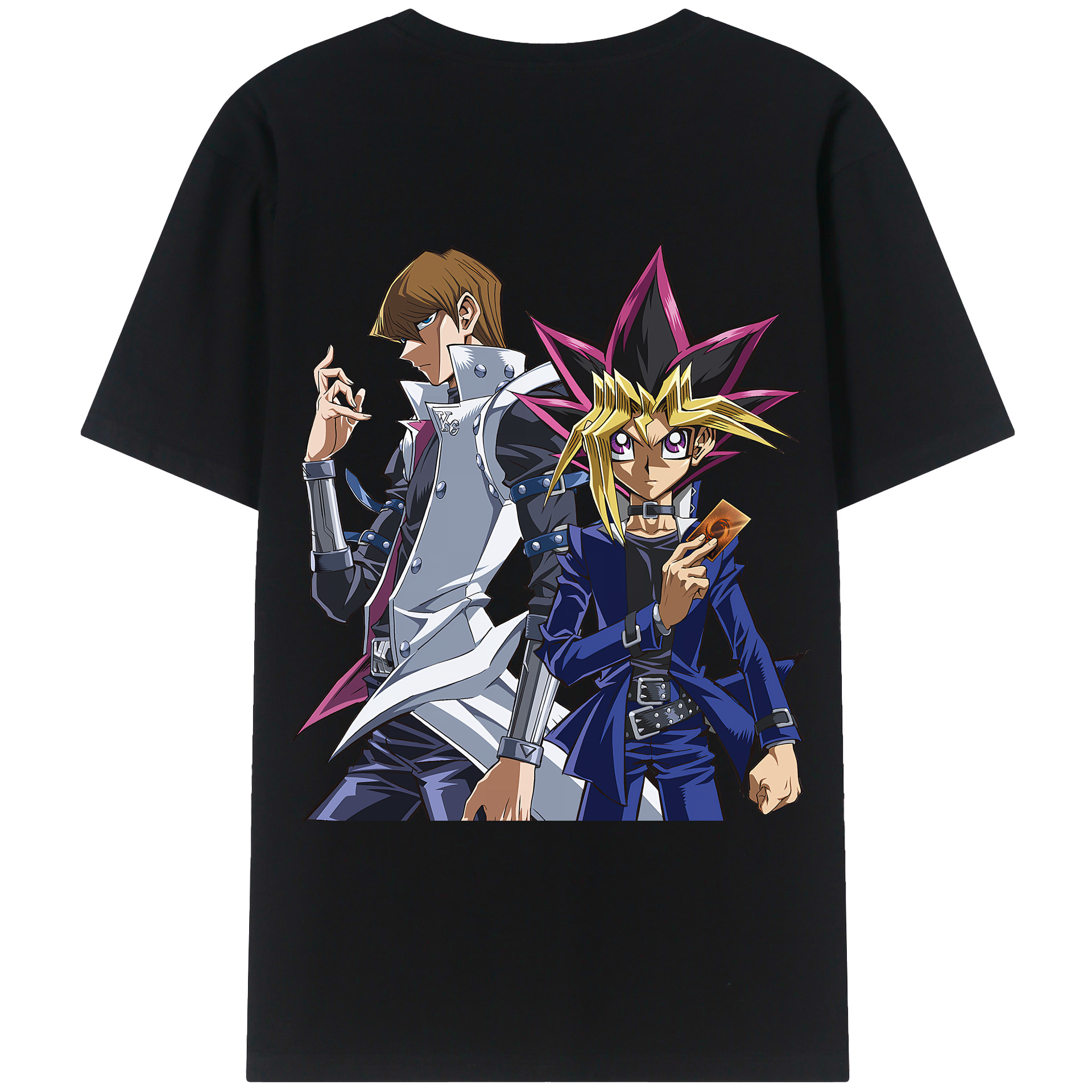 （画像用） 遊☆戯☆王 Yu-Gi-Oh! 綿100％ メンズ半袖Tシャツ（バックプリント） 通気性